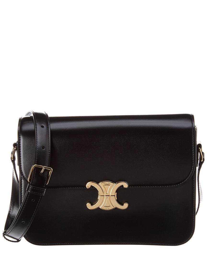 Céline Medium Triomphe Leather Shoulder Bag in Black - Save 5% - Lyst