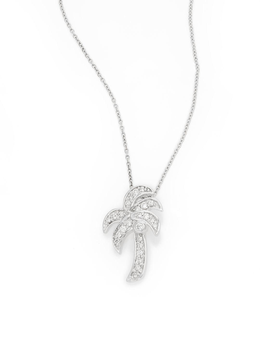 Lyst Effy 0.28 Tcw Diamond & 14k White Gold Palm Tree Pendant