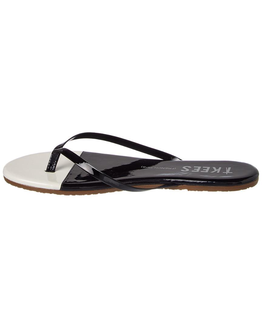 TKEES French Tips Leather Flip Flop in Black - Lyst