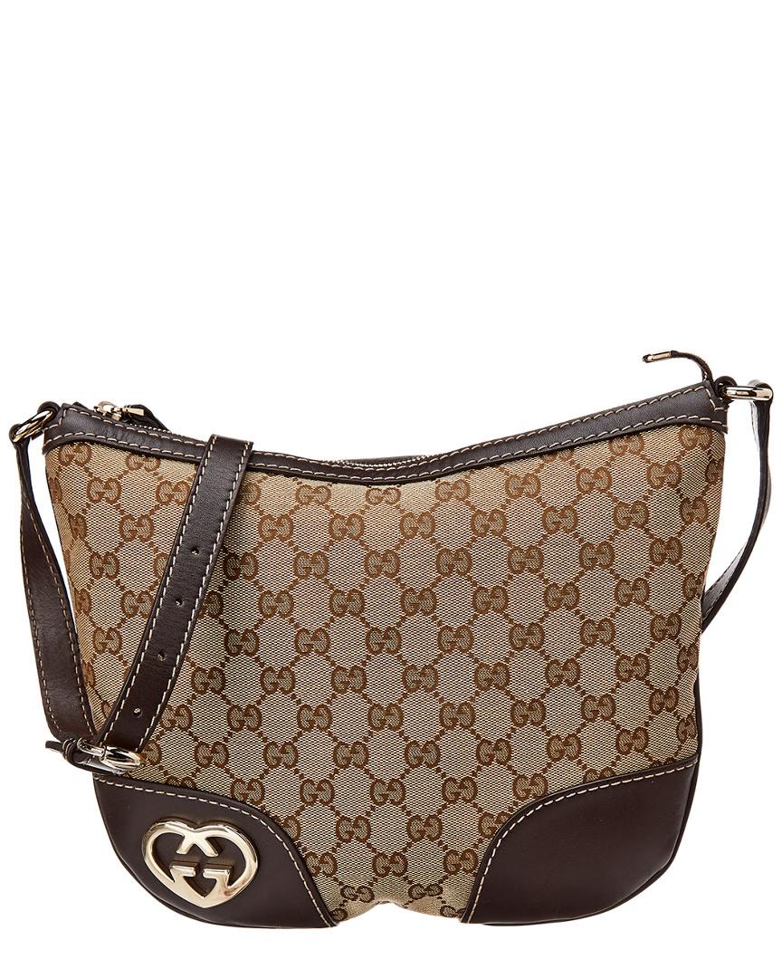 Lyst - Gucci Brown GG Canvas & Leather Lovely Messenger Bag in Brown