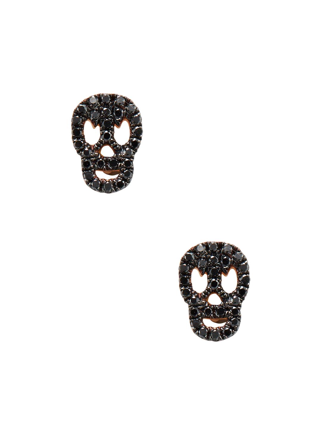 Lyst Cr By Casa Reale Skull Stud Earrings In Black Gallery