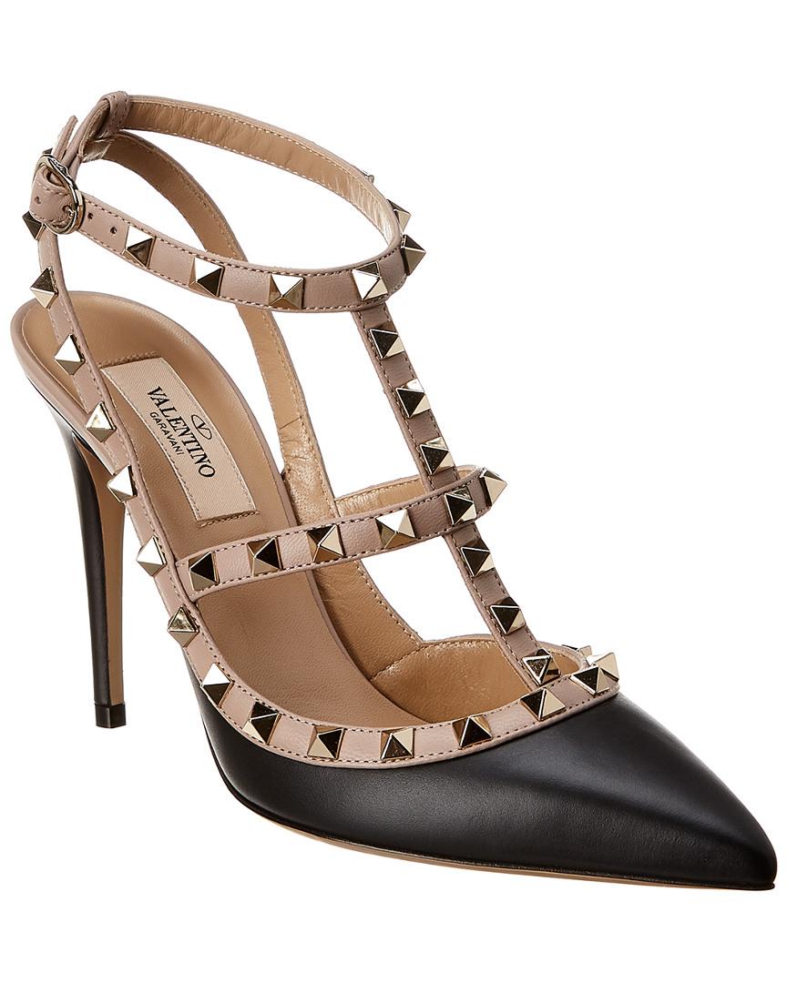 Valentino Rockstud Caged 100 Leather Ankle Strap Pump - Lyst