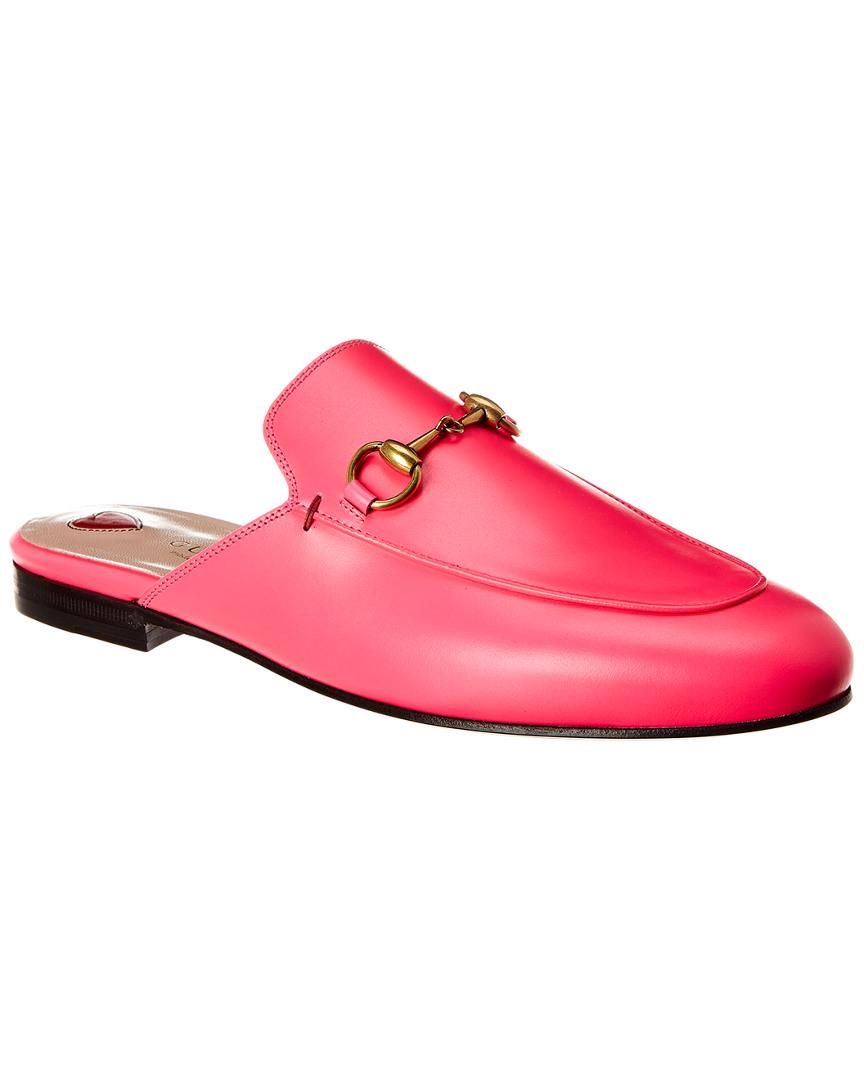 Gucci Prinectown Leather Slipper in Pink - Lyst