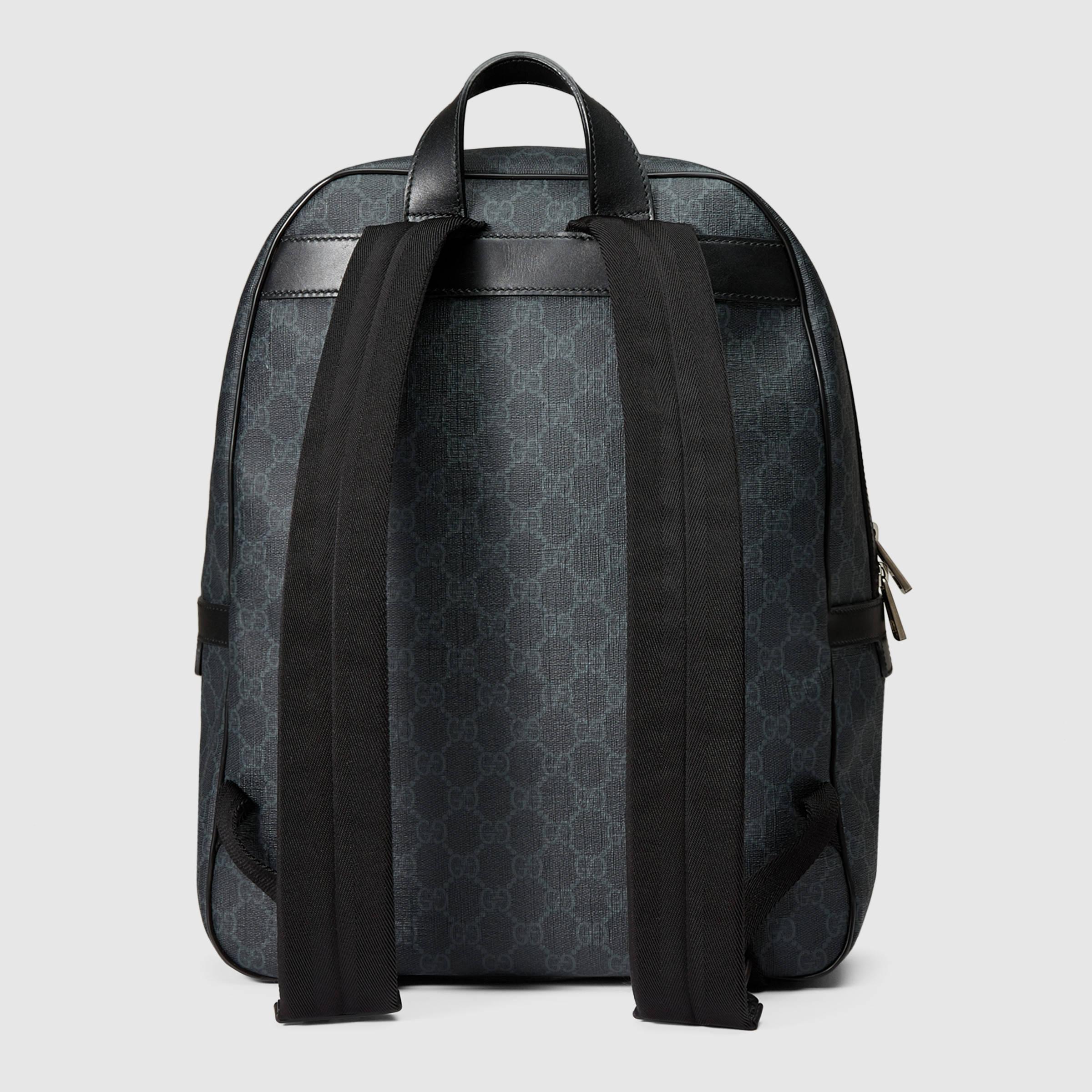Gucci Gg Supreme Canvas Backpack in Black for Men - Lyst