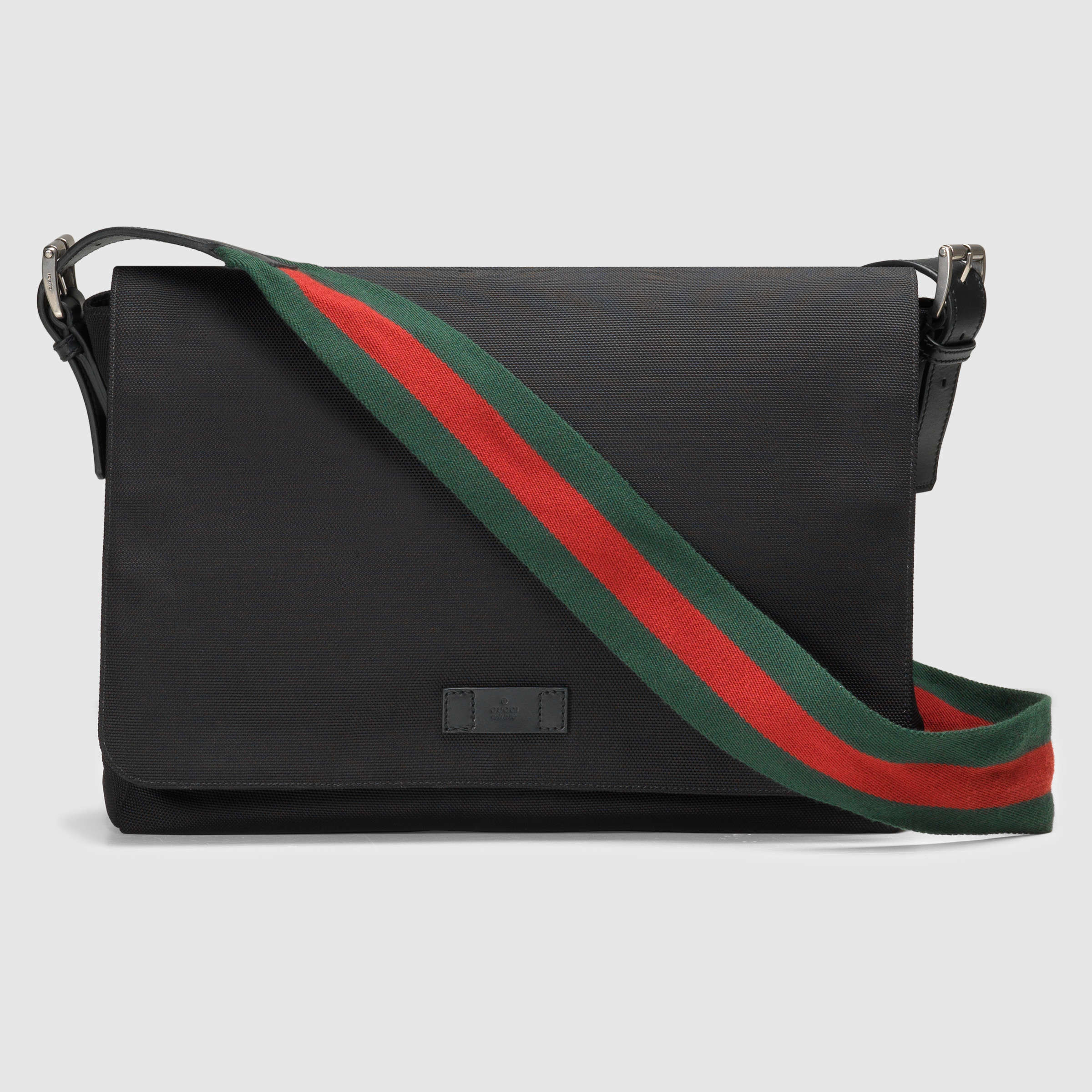 Gucci Black Techno Canvas Messenger Bag in Black for Men - Lyst