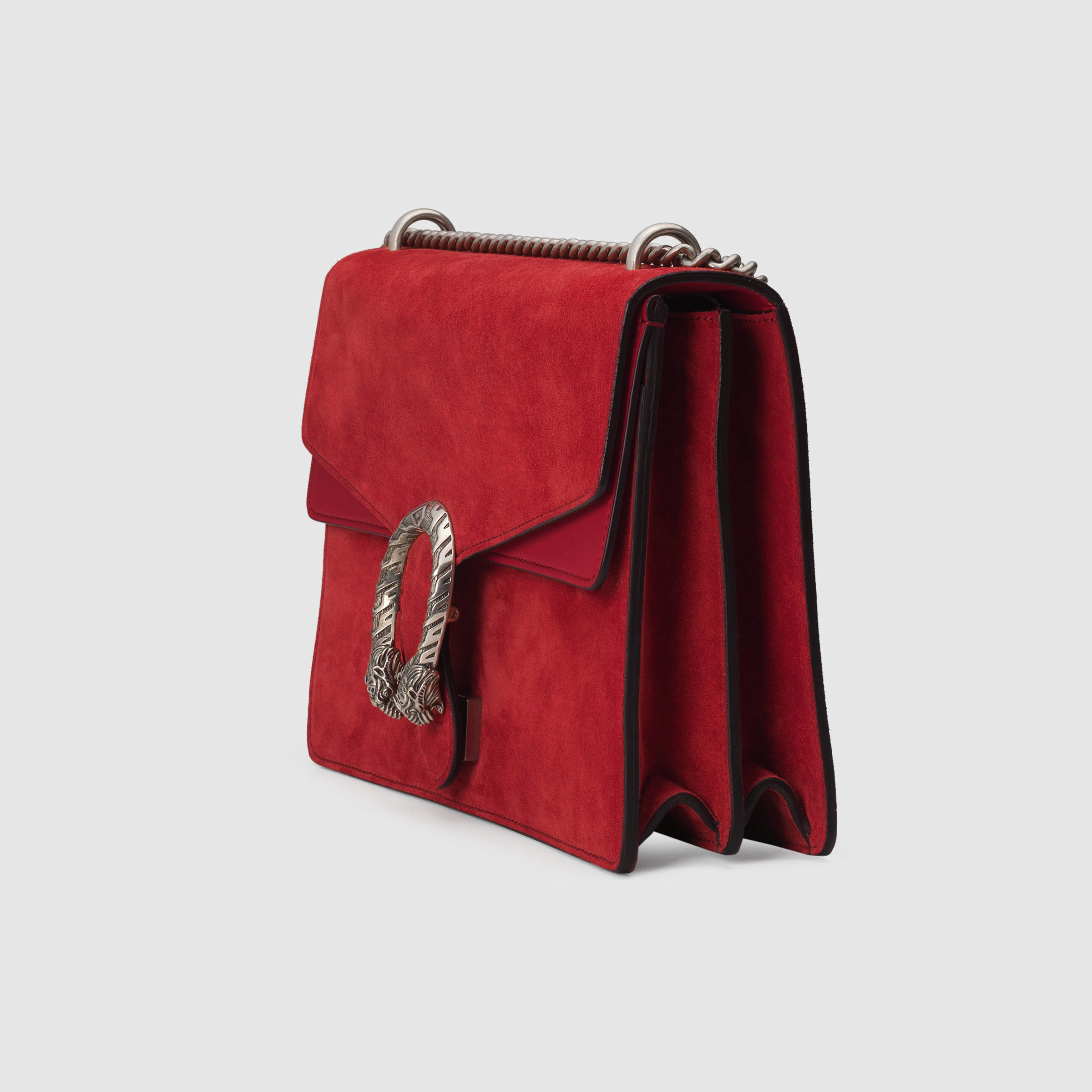 Gucci Dionysus Suede Shoulder Bag in Red Suede (Red) - Lyst