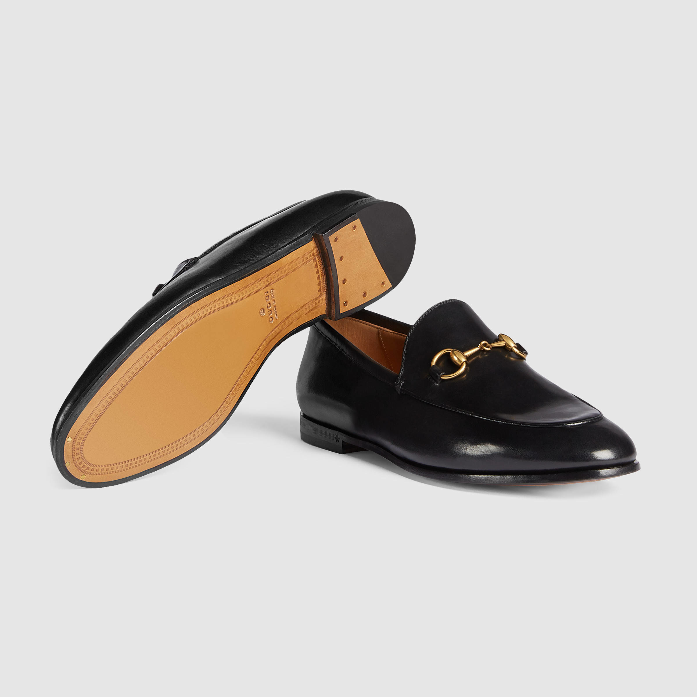 Lyst - Gucci Jordaan Leather Loafers in Black