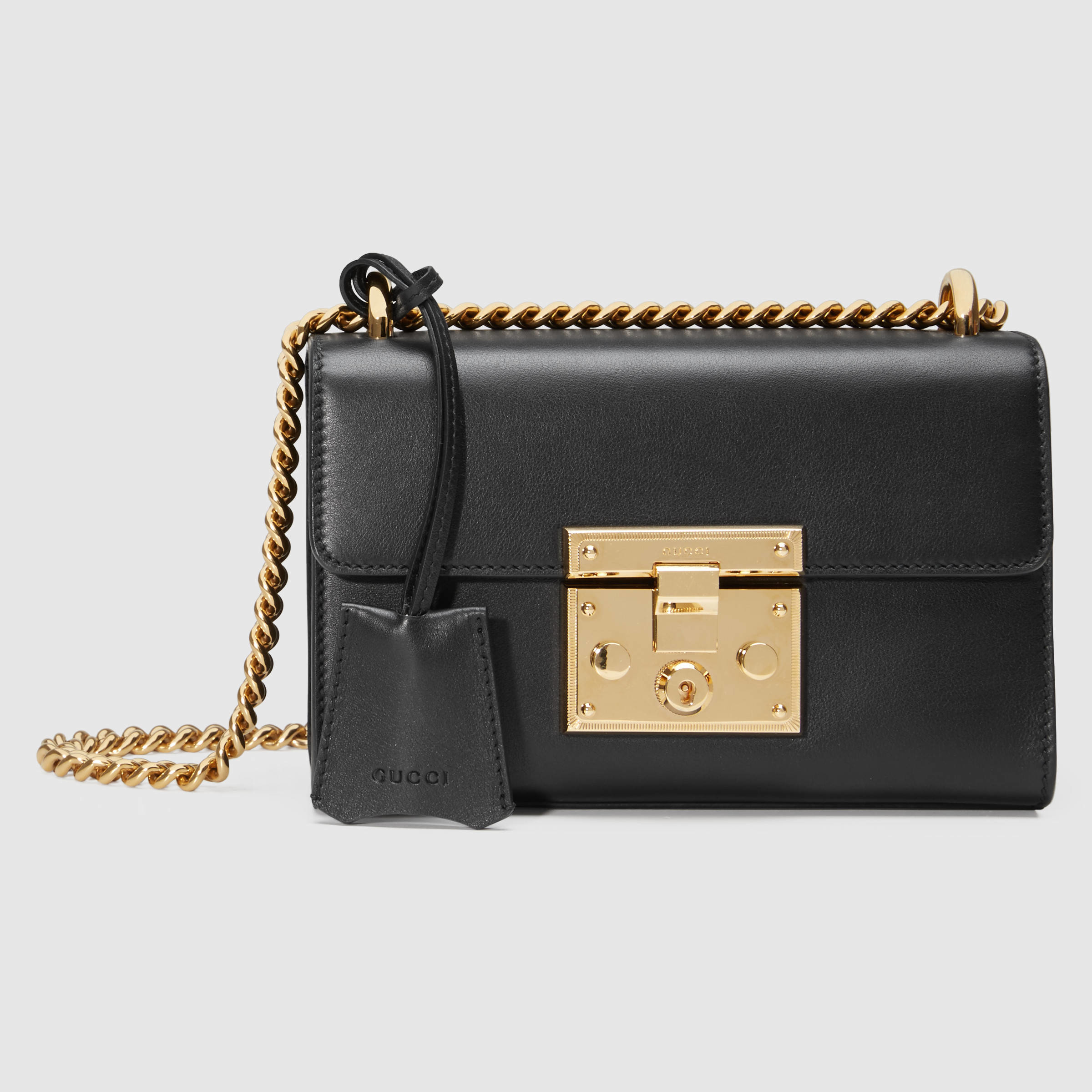 Lyst - Gucci Padlock Leather Shoulder Bag in Black