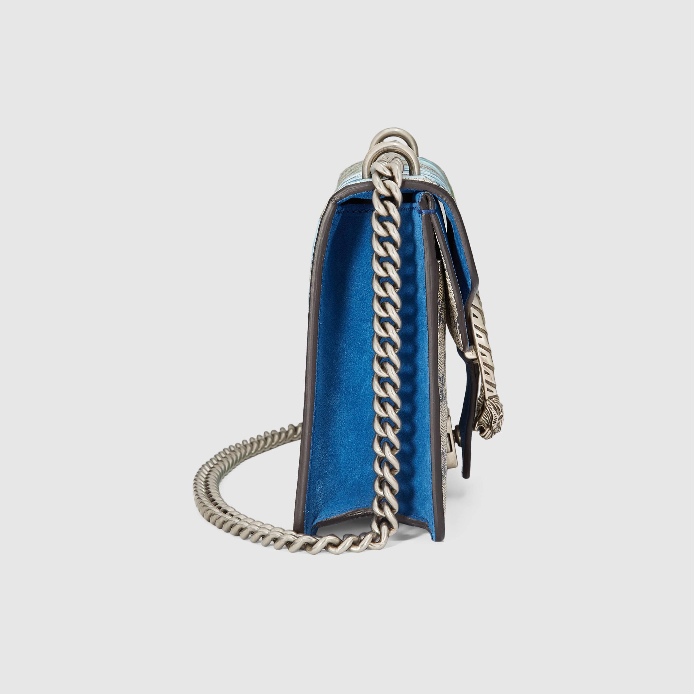 Lyst - Gucci Dionysus Gg Blooms Mini Bag in Blue