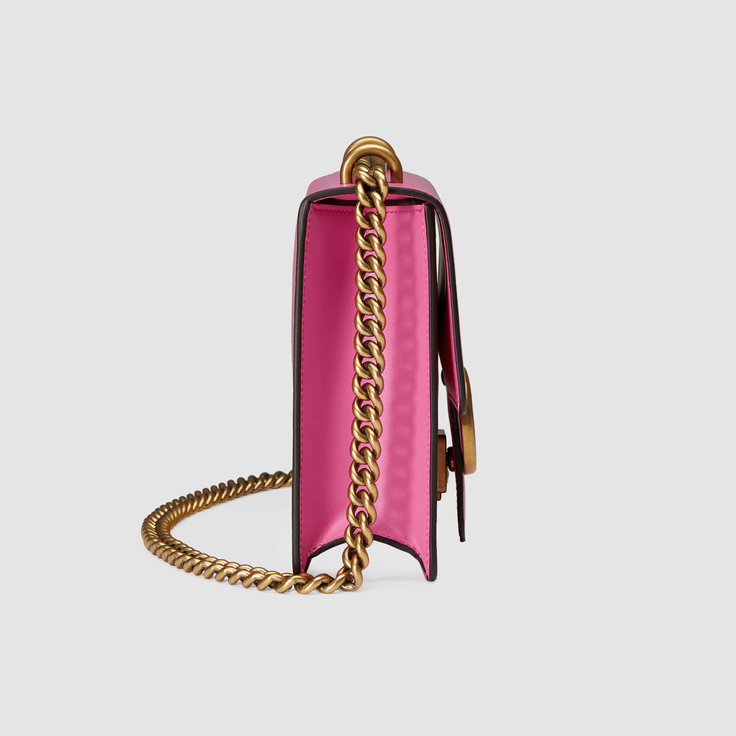 Gucci Gg Marmont Leather Shoulder Bag in Pink (pink leather) | Lyst