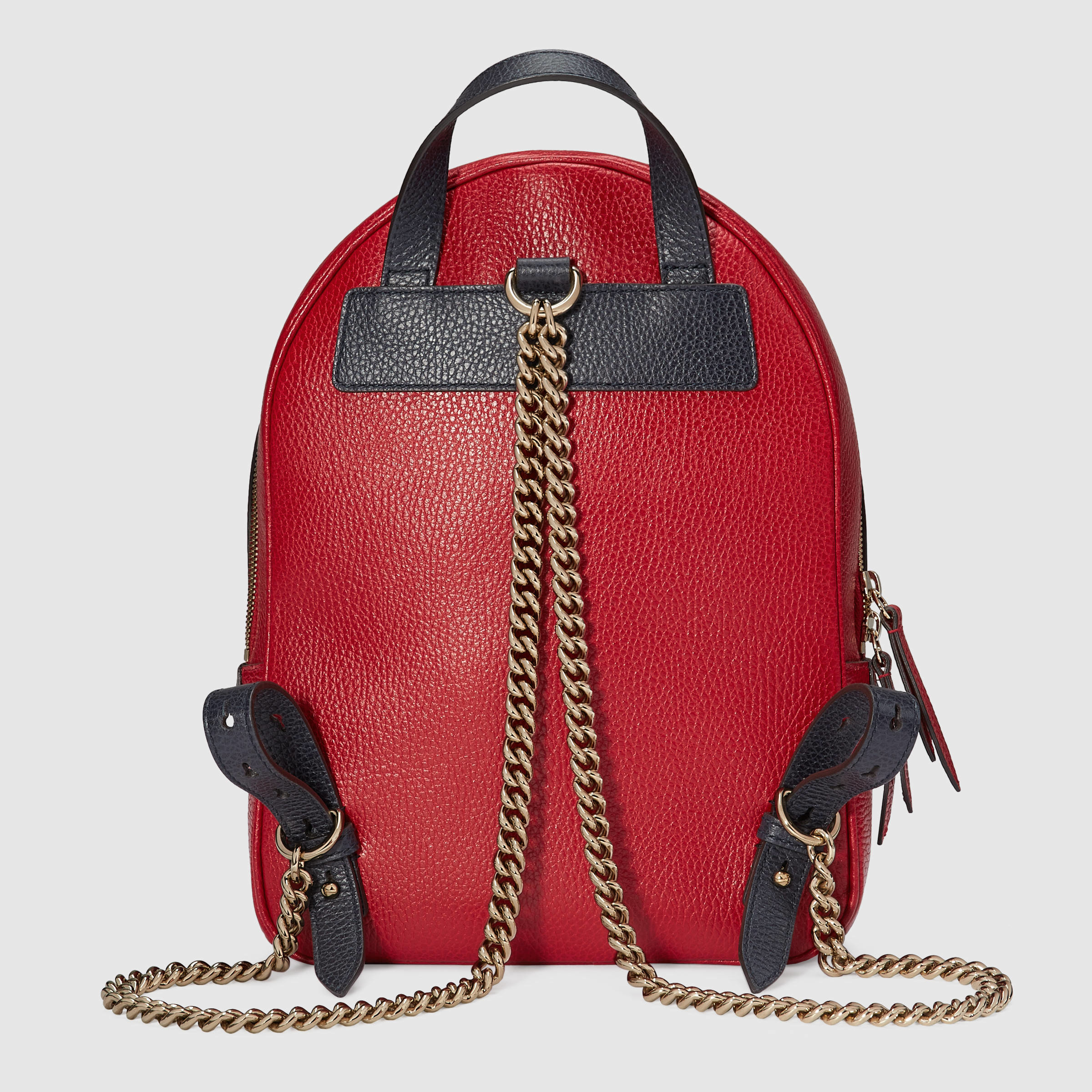 Lyst - Gucci Soho Leather Chain Backpack in Red