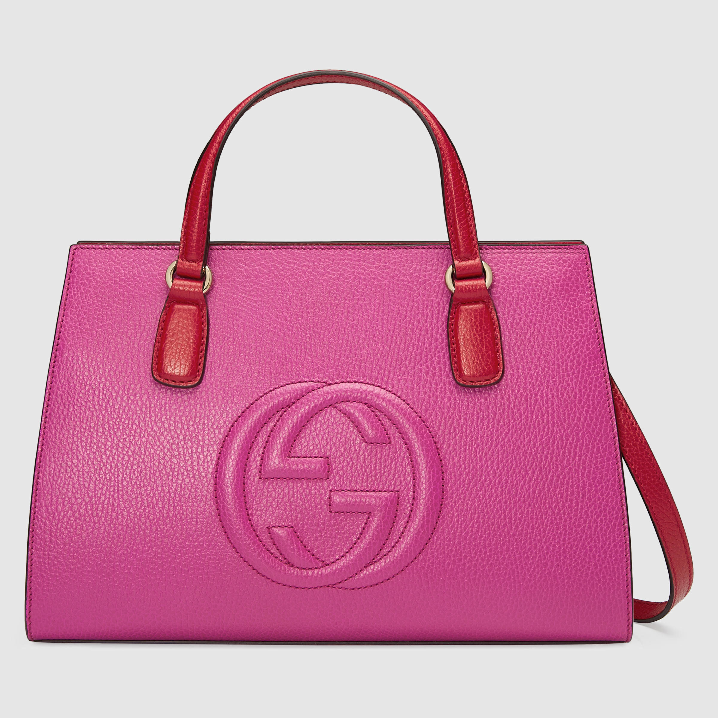 Lyst - Gucci Soho Leather Top Handle Bag in Pink