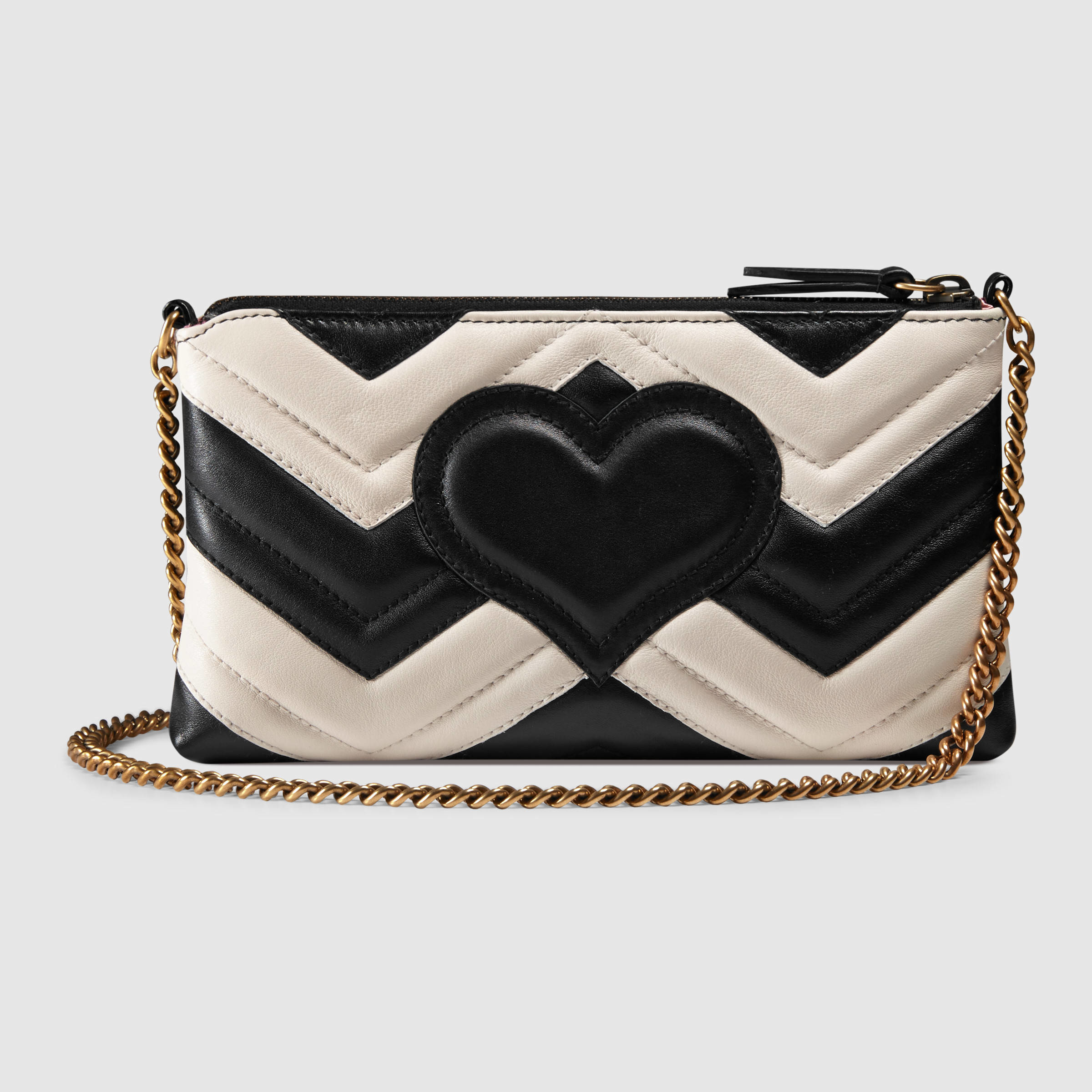 Lyst - Gucci GG Marmont Mini Leather Chain Bag in Black
