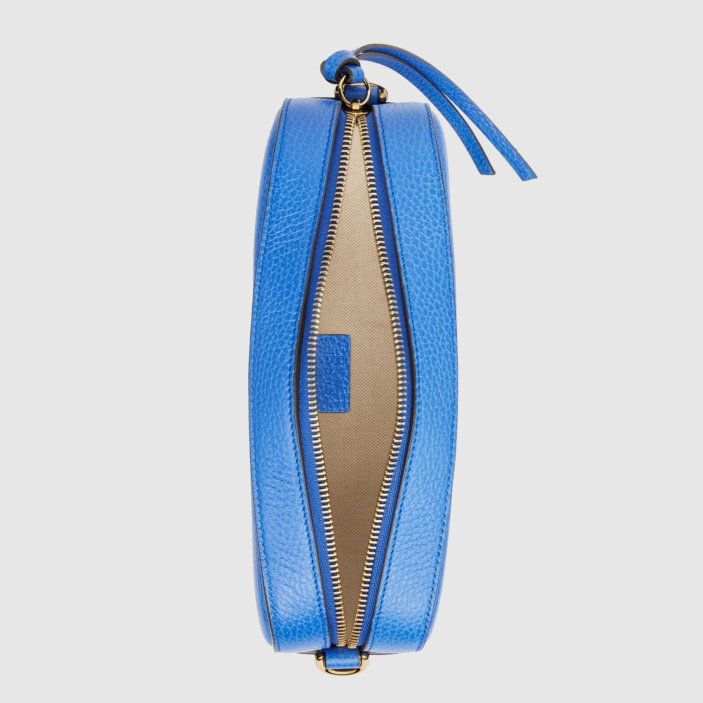 Lyst - Gucci Tiger Print Leather Shoulder Bag in Blue