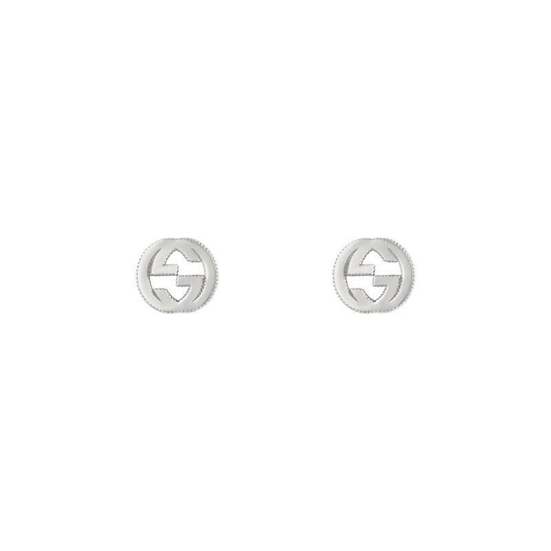 gucci interlocking g earrings silver