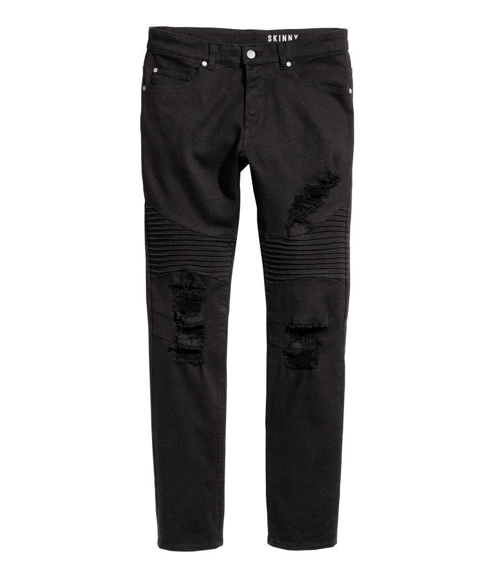 h&m black ripped jeans