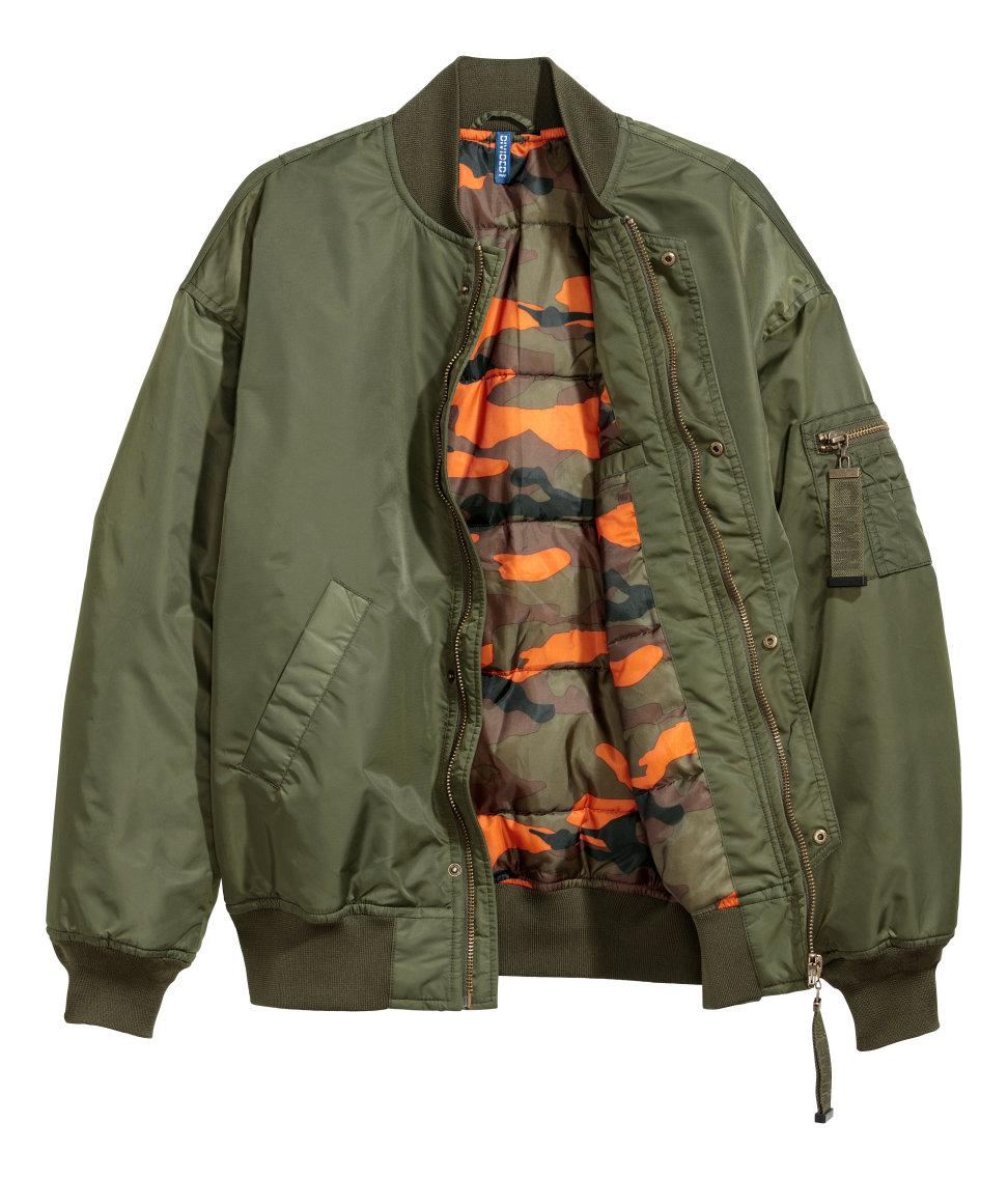 Lyst - H&M Oversized Bomber Jacket in Green for Men