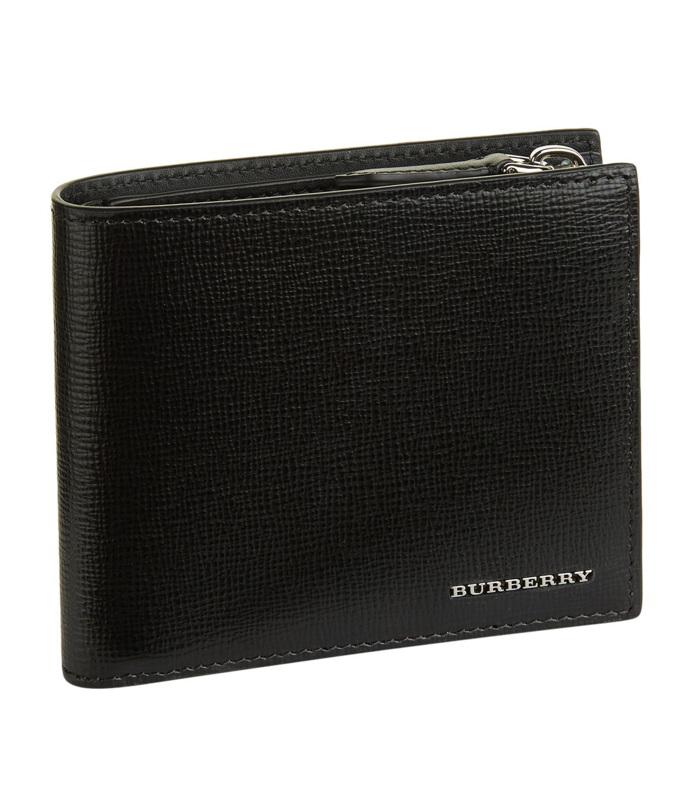 Burberry International London Leather Bifold Wallet in Black for Men - Save 33% | Lyst