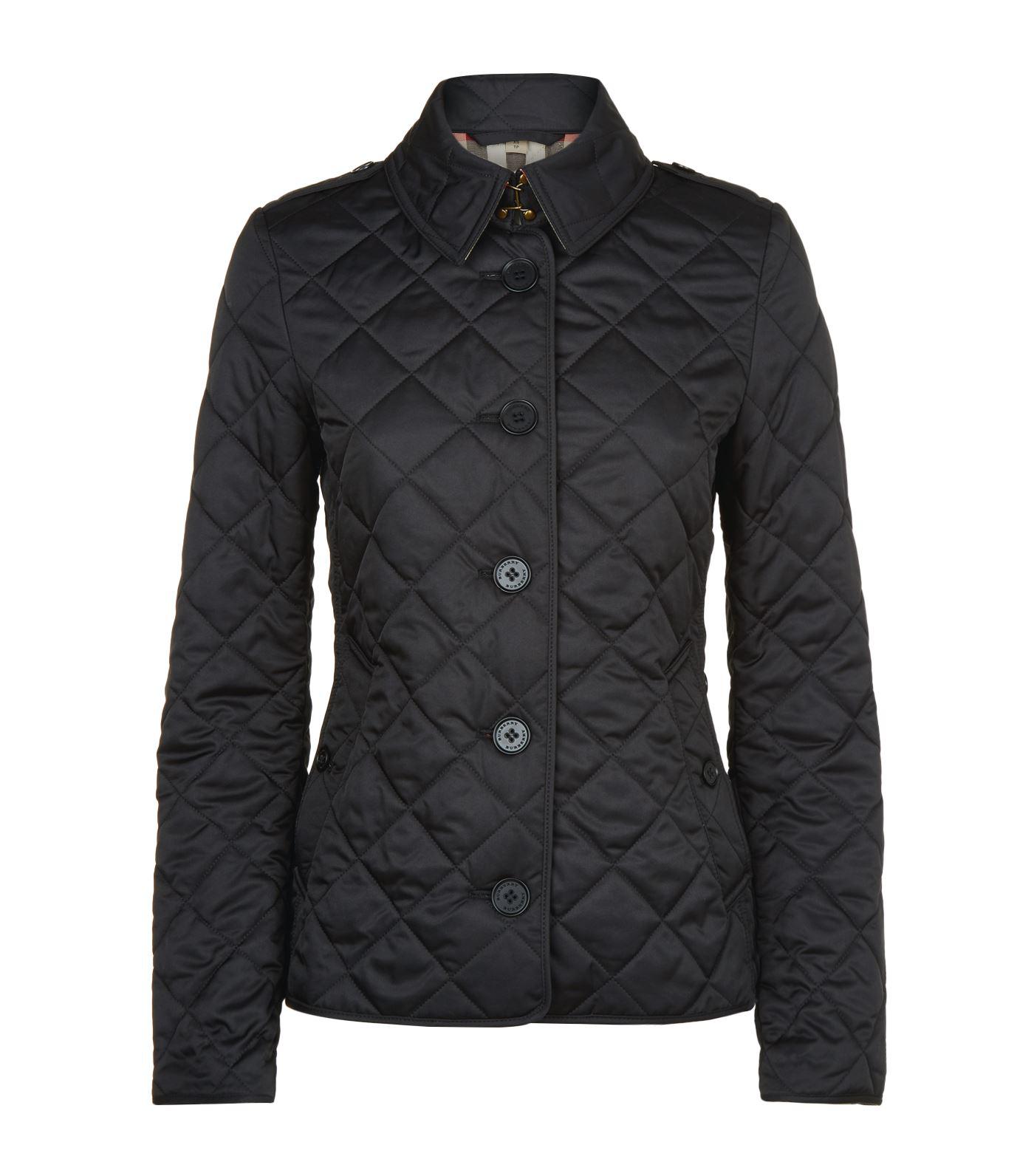 Lyst - Burberry Diamond Quilted Jacket in Black - Save 19.41747572815534%