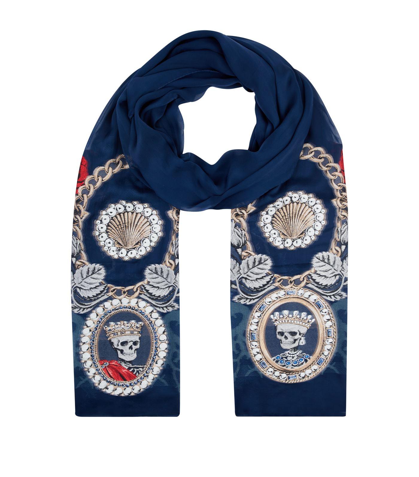 Alexander McQueen Lost At Sea Silk Blend Scarf in Blue - Lyst