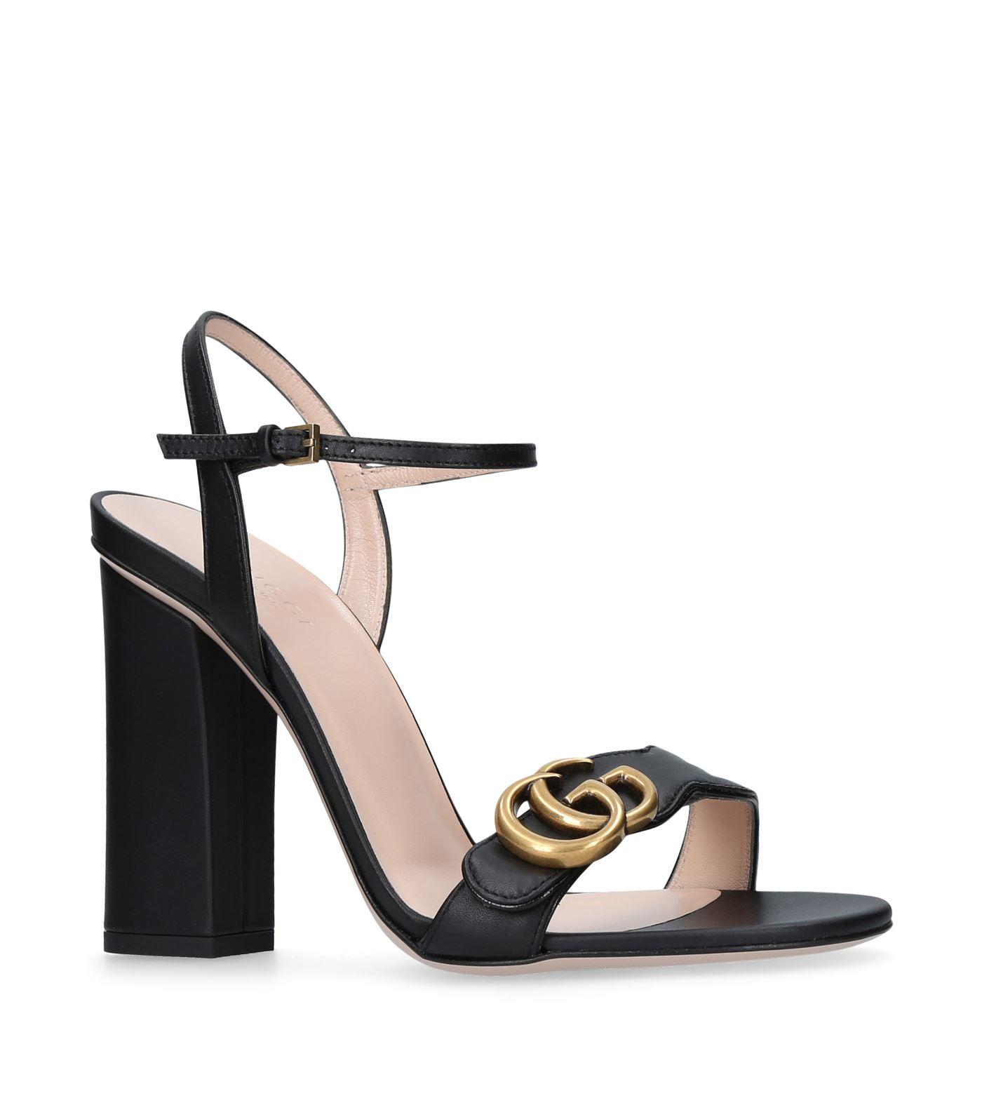 Lyst - Gucci Marmont Sandals 105 in Black - Save 18%