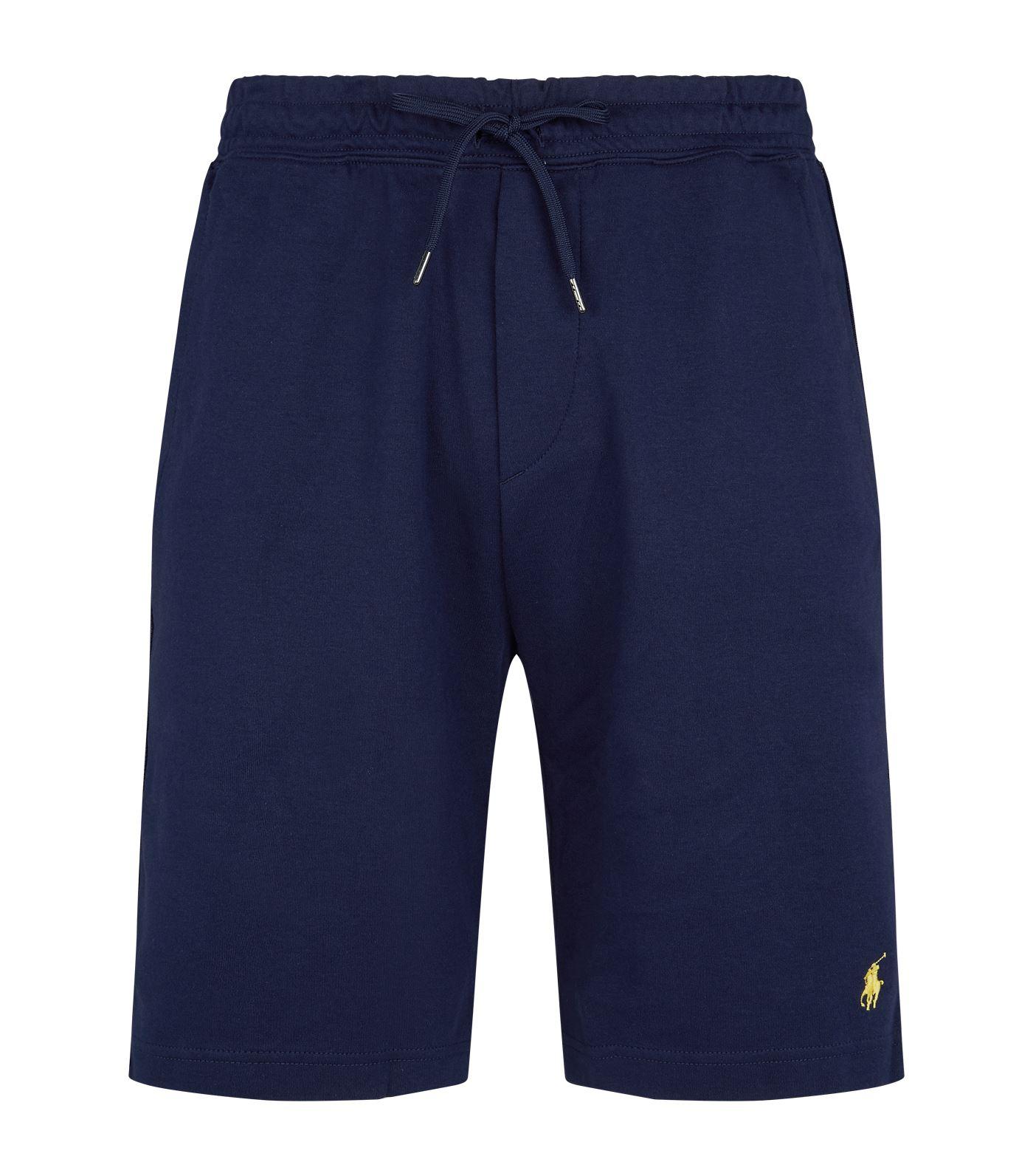 Polo Ralph Lauren Logo Tape Sweat Shorts in Blue for Men - Lyst