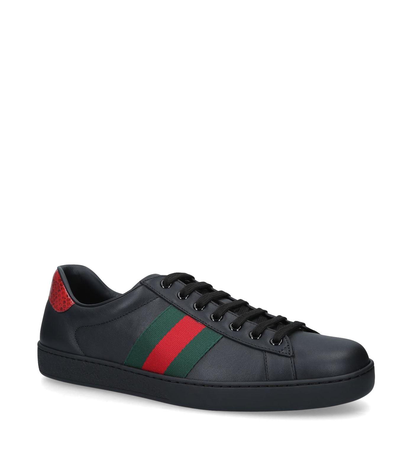 Gucci Leather New Ace Sneakers in Black for Men - Save 7% - Lyst