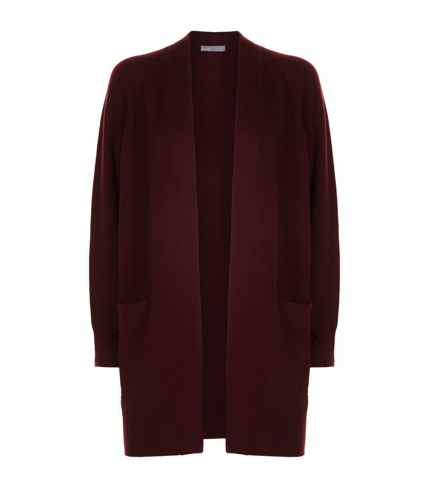 Lyst Vince Cashmere Longline Cardigan in Purple