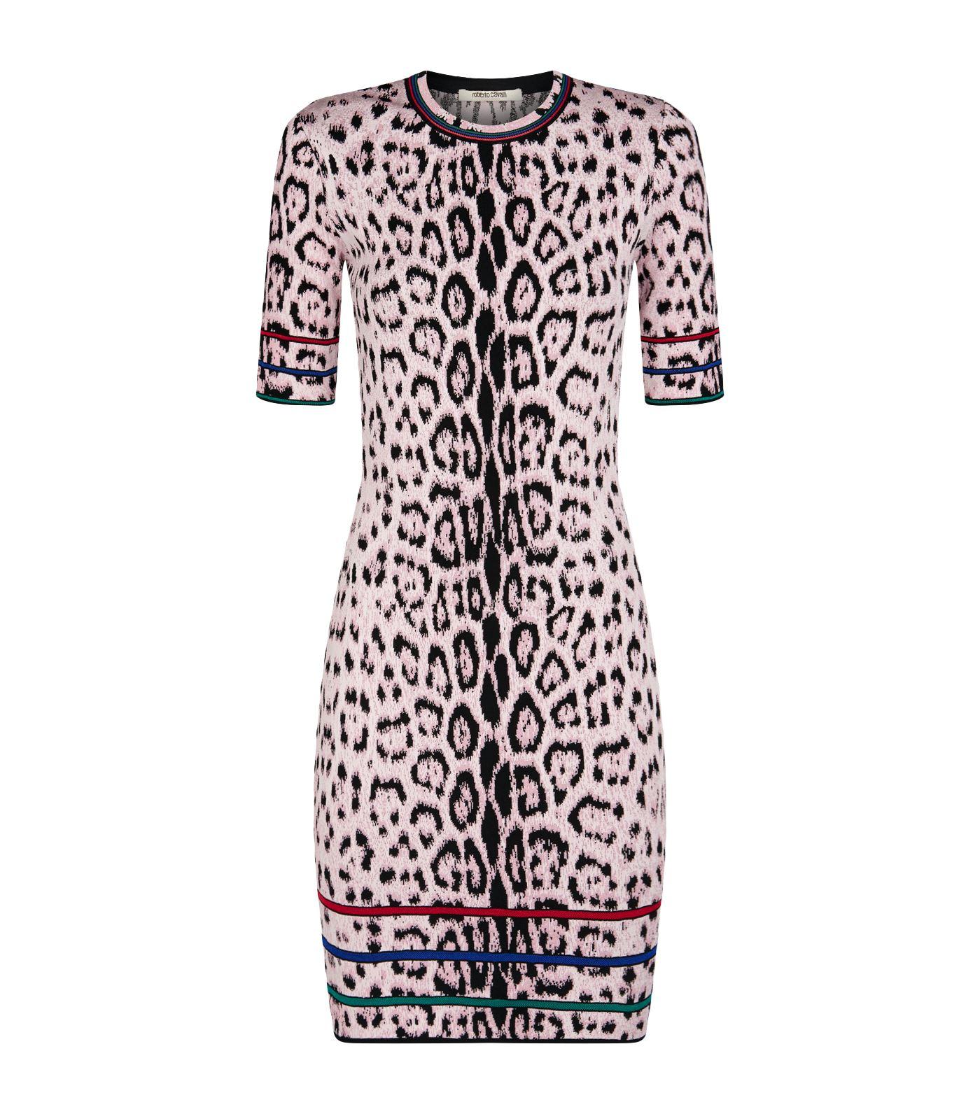 Roberto Cavalli Leopard Print Dress in Gray - Lyst