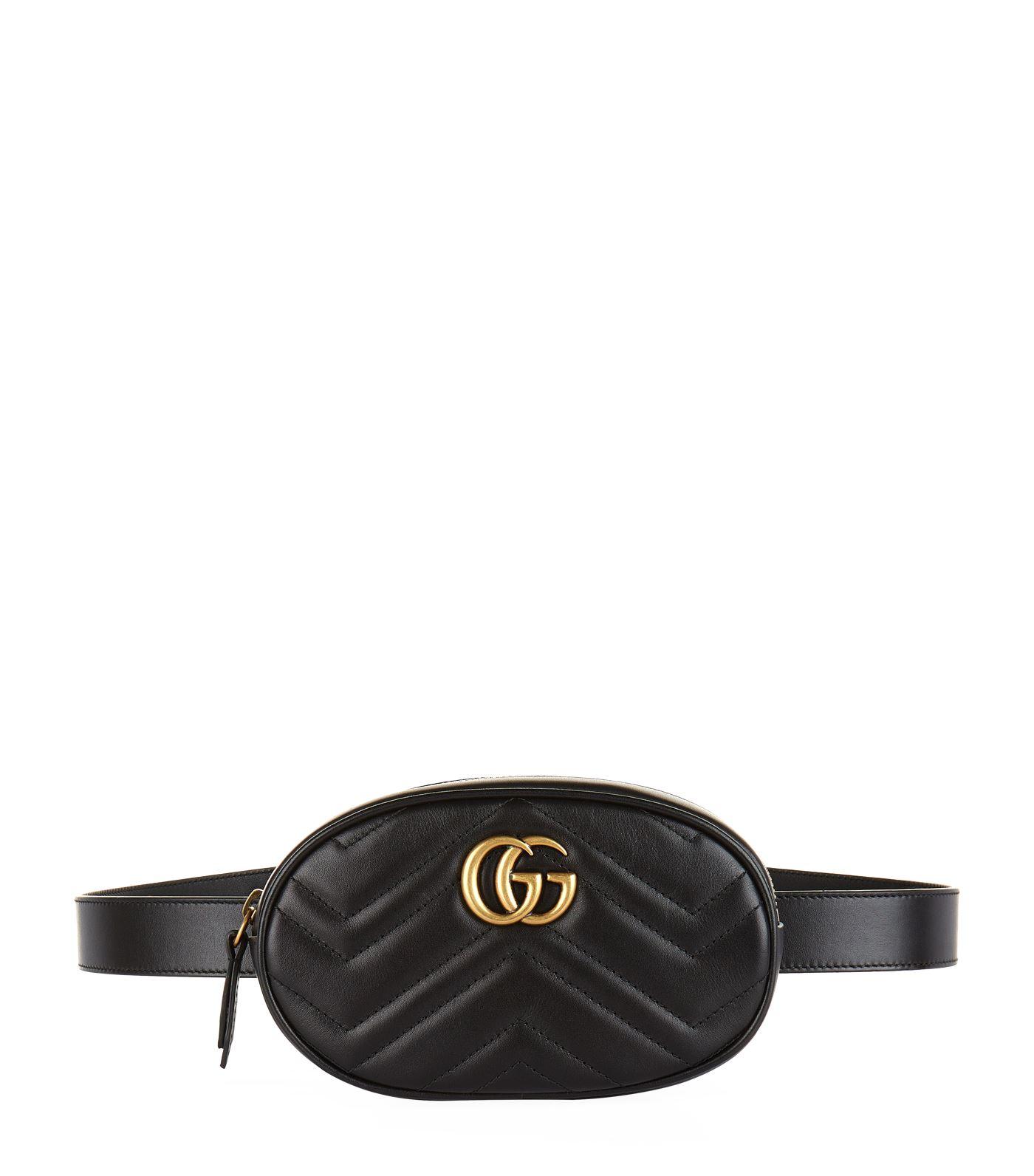 Gucci GG Marmont Matelassé Leather Belt Bag in Black - Save 4% - Lyst