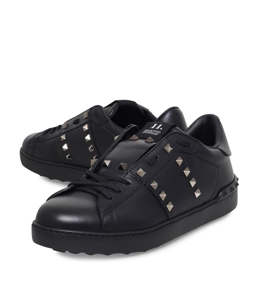 Valentino Stud Trim Sneakers in Black for Men Lyst