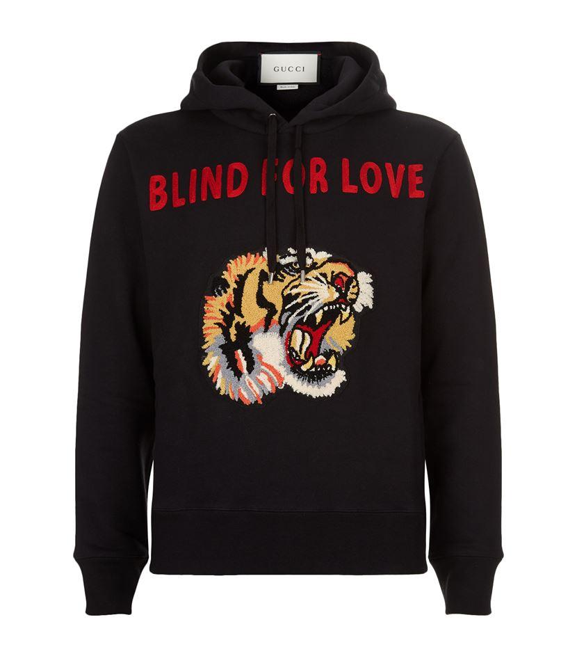 Lyst - Gucci Blind For Love Tiger Hoodie in Black for Men