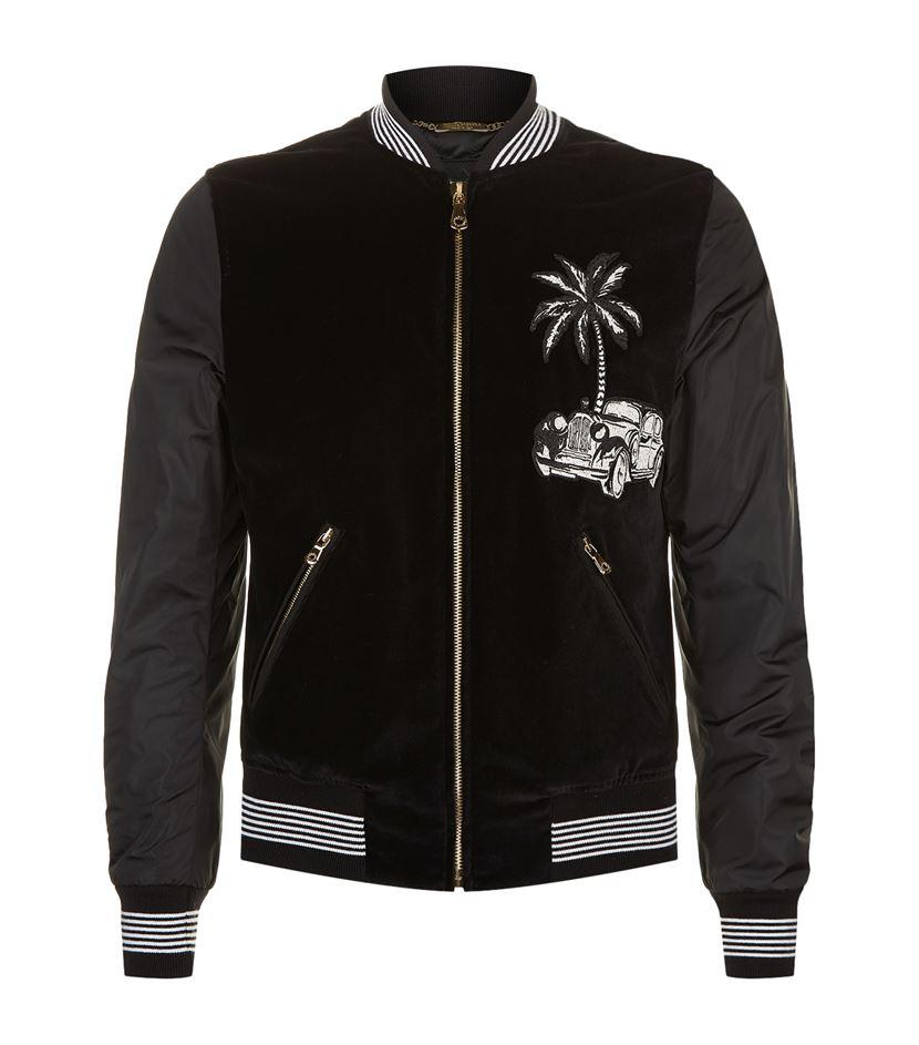 dolce gabbana car and palm tree bomber jacket in black for lyst dolce gabbana car and palm tree bomber jacket in black for lyst
