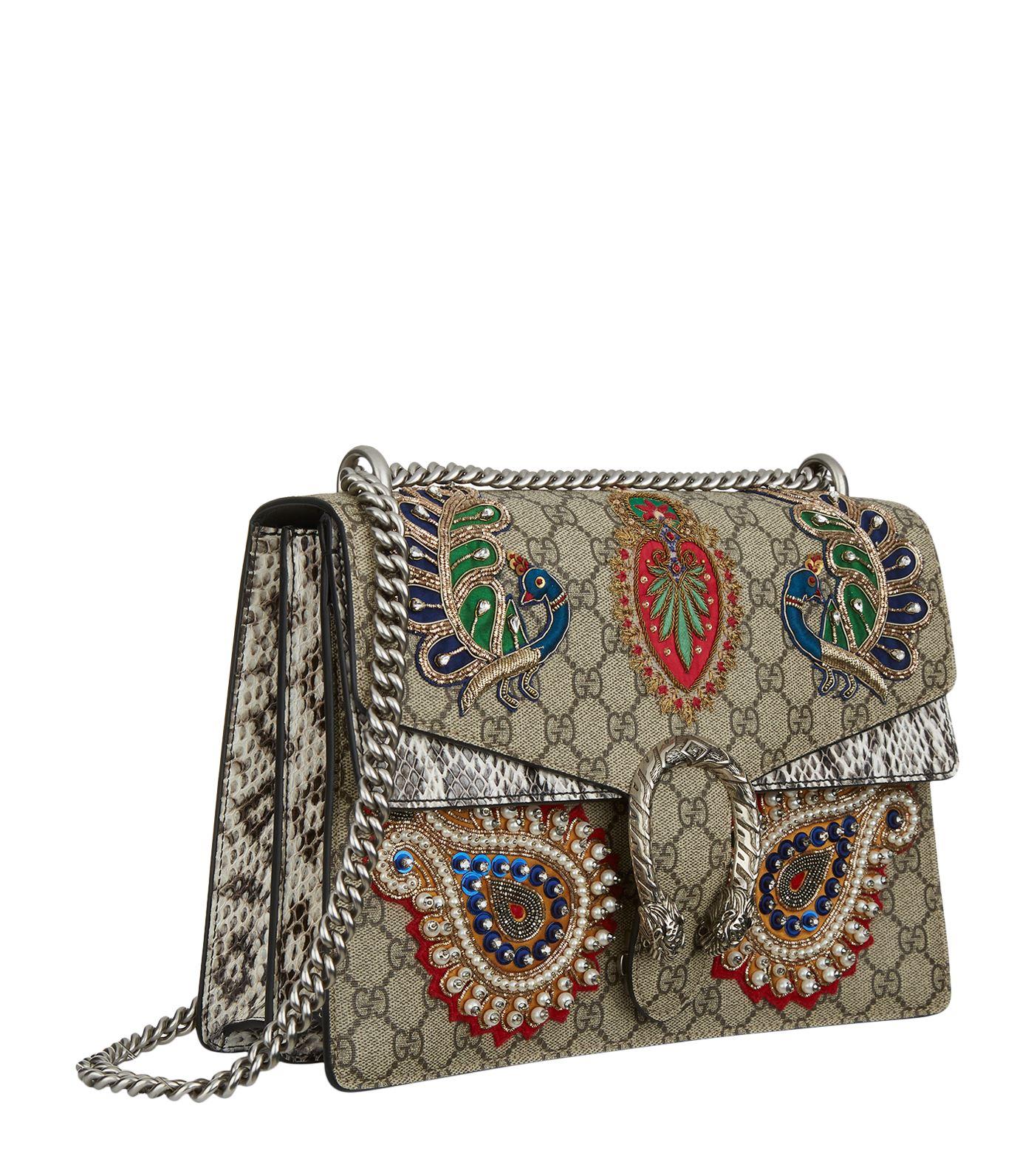 gucci embroidered shoulder bag