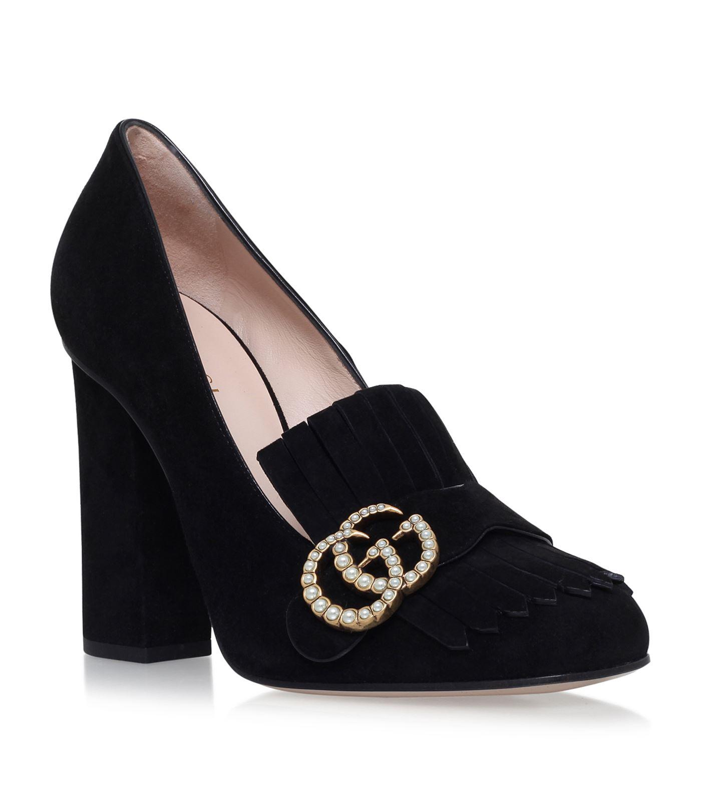 Gucci Marmont Pearl Court Shoes 105 in Black | Lyst