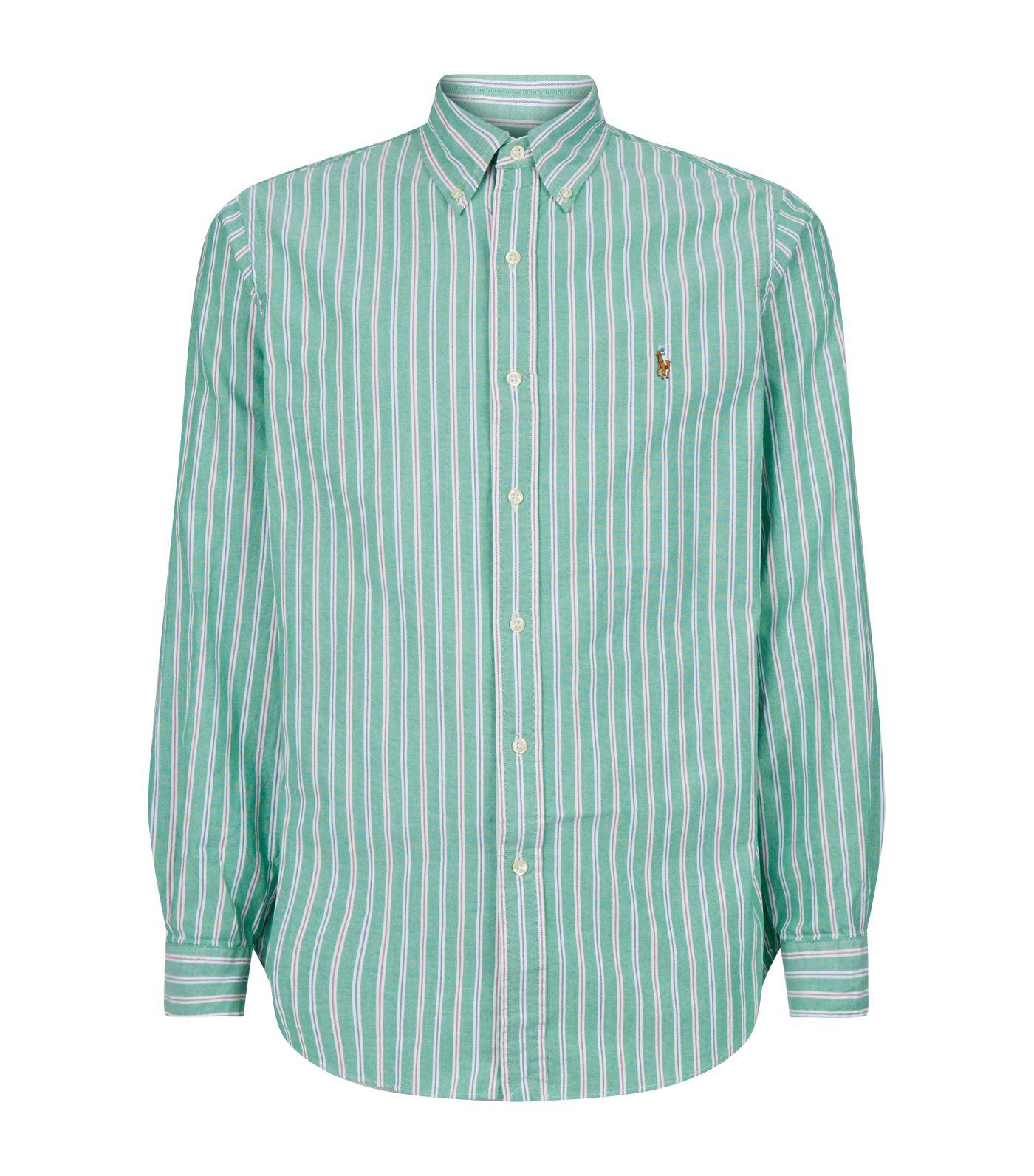 Polo Ralph Lauren Stripe Oxford Shirt in Green for Men Lyst