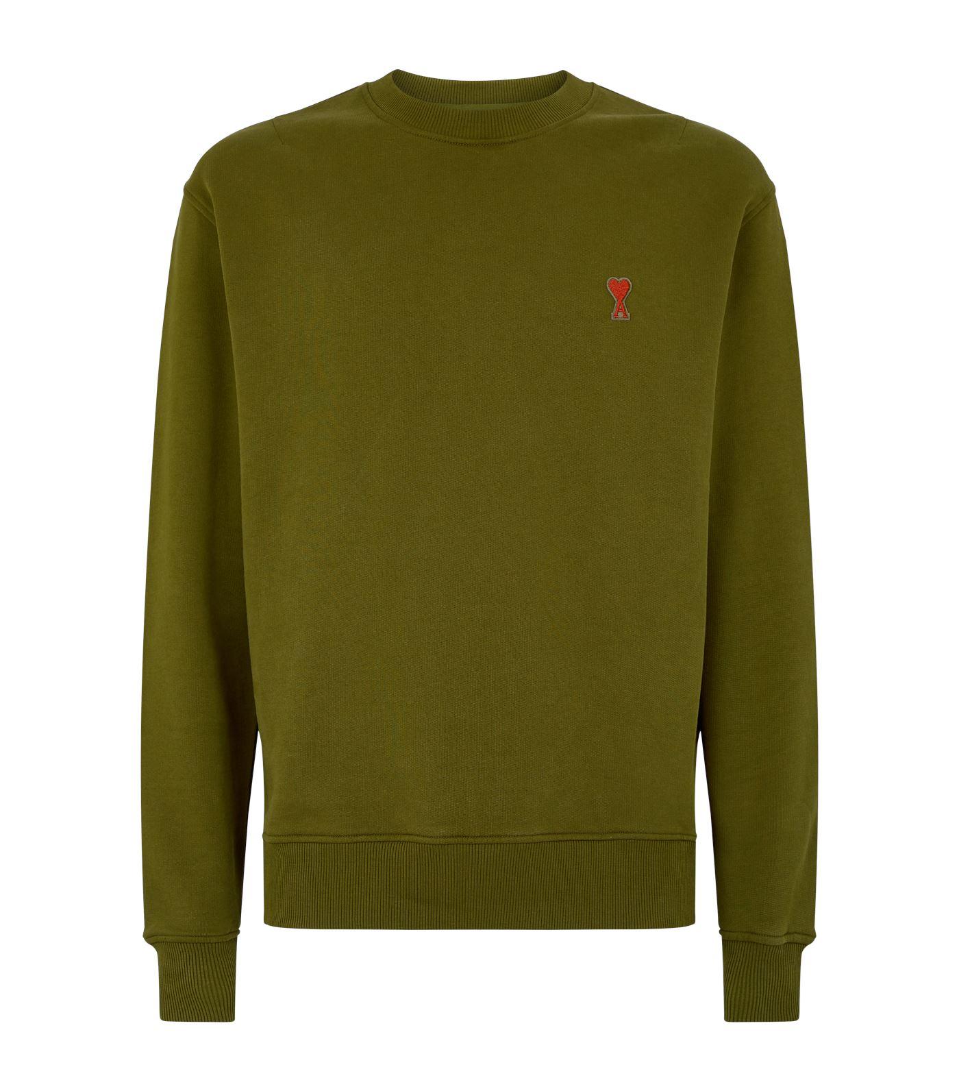 AMI Embroidered Heart Sweatshirt in Green for Men - Lyst