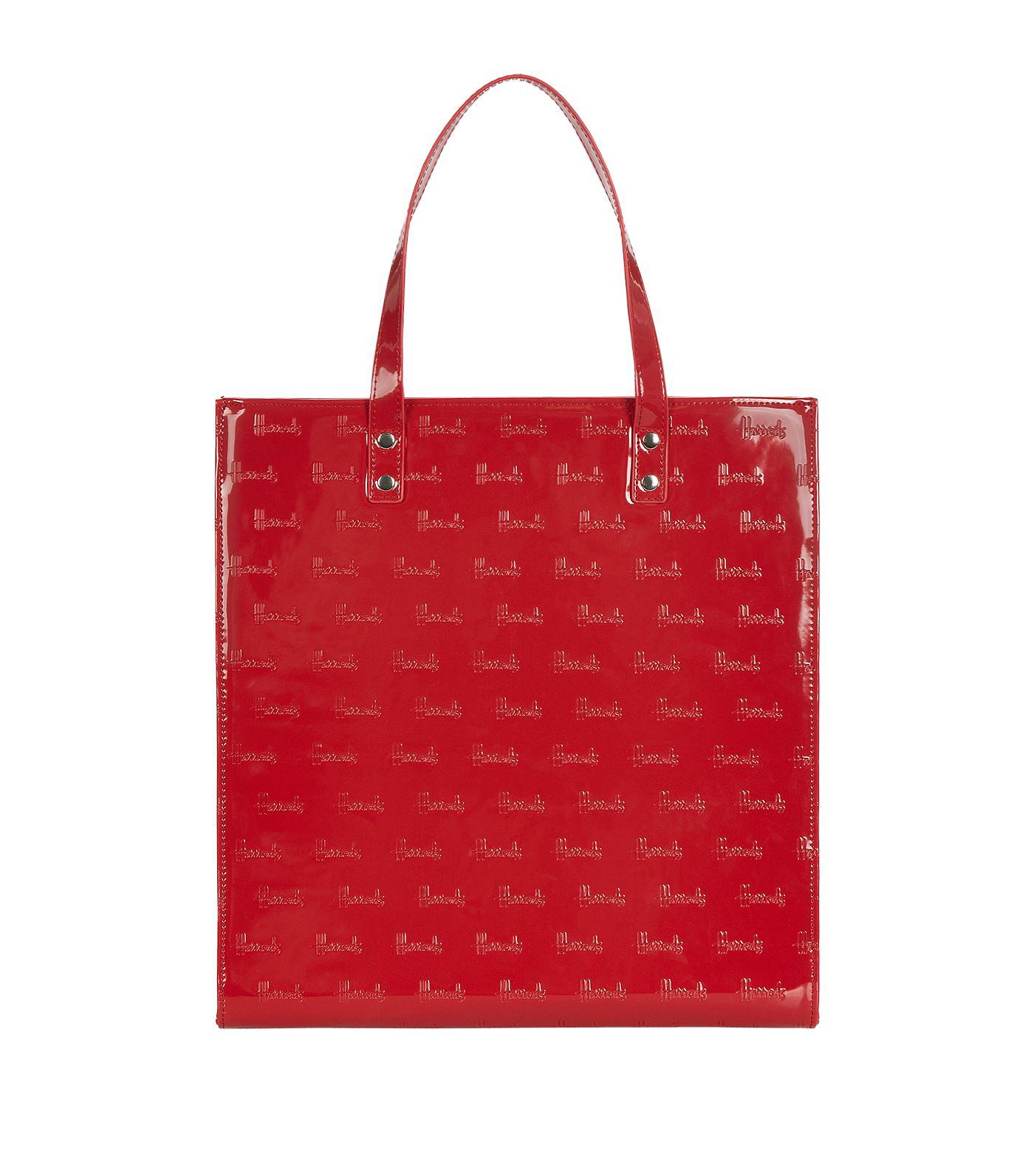 Lyst - Harrods Large Debossed Boxy Tote Bag in Red