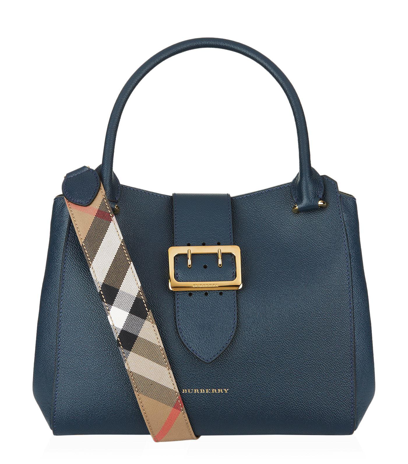 Lyst - Burberry Buckle Tote Bag in Blue