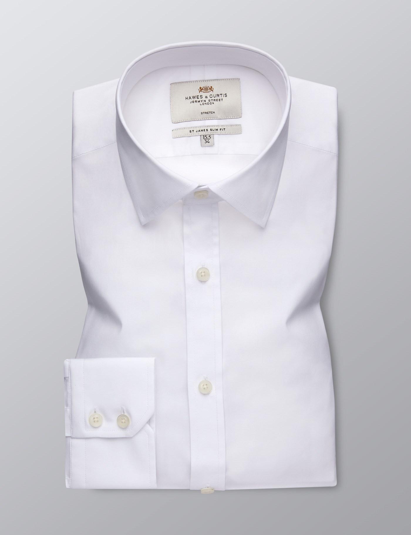 men's white stretch dress shirt