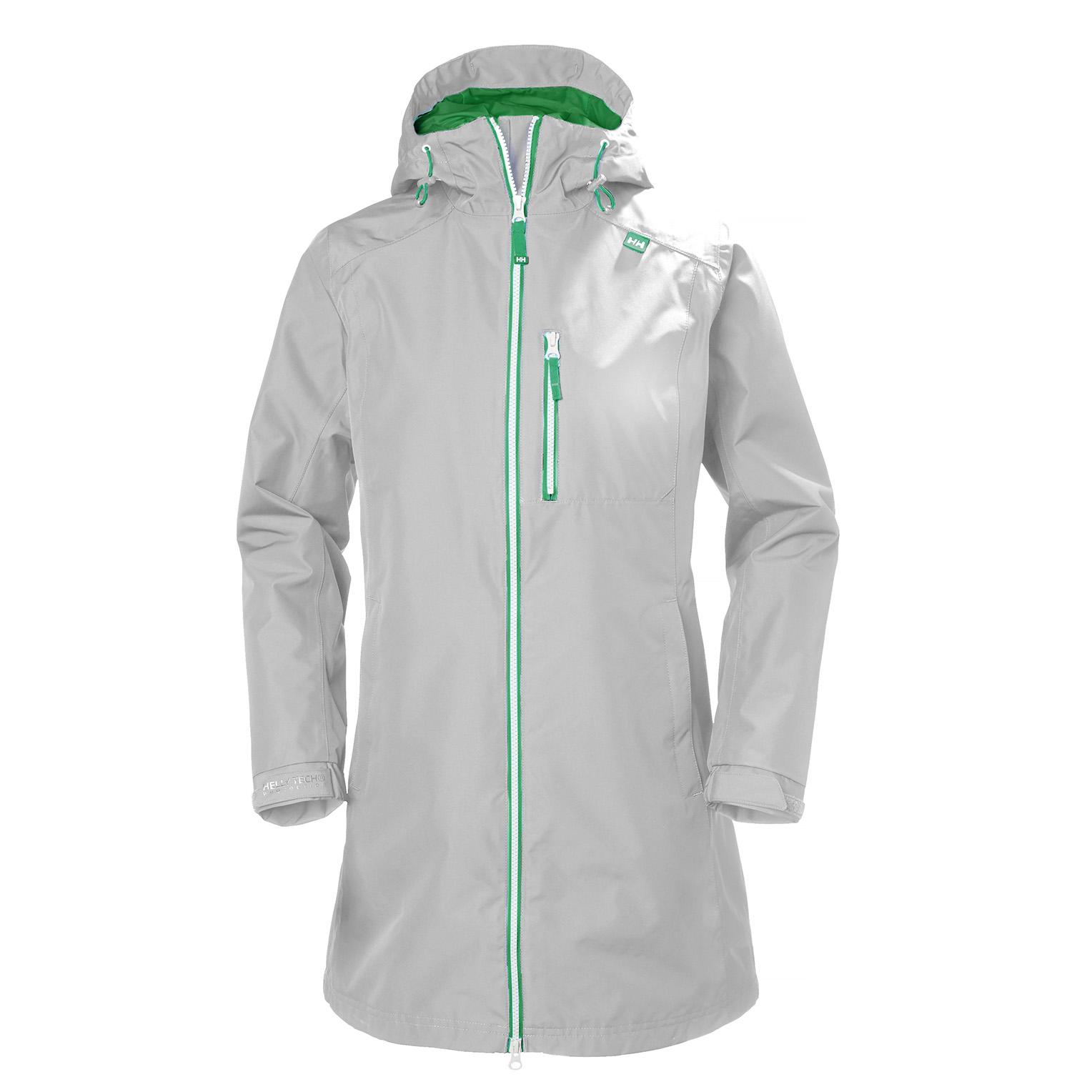 Helly Hansen Long Belfast Rain Jacket Grey in Gray Lyst