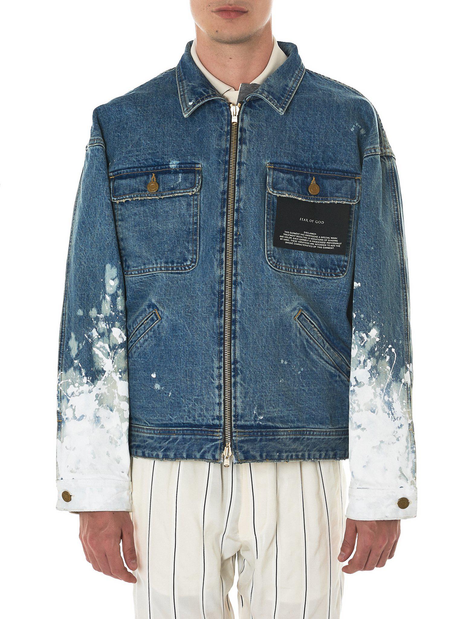 Lyst - Fear Of God Painted Romper Denim Jacket in Blue for Men