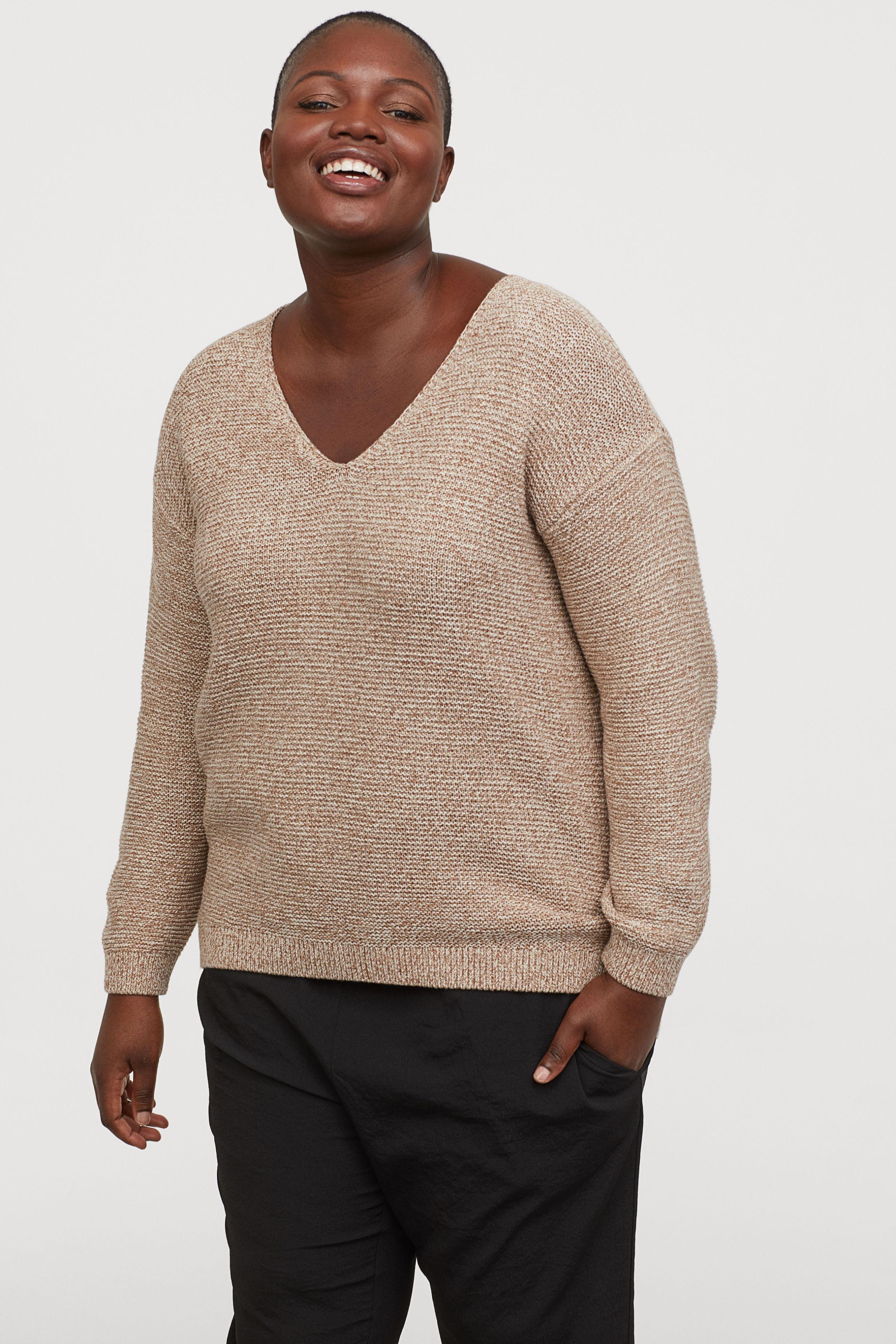 H&M + Textured-knit Sweater in Natural - Lyst