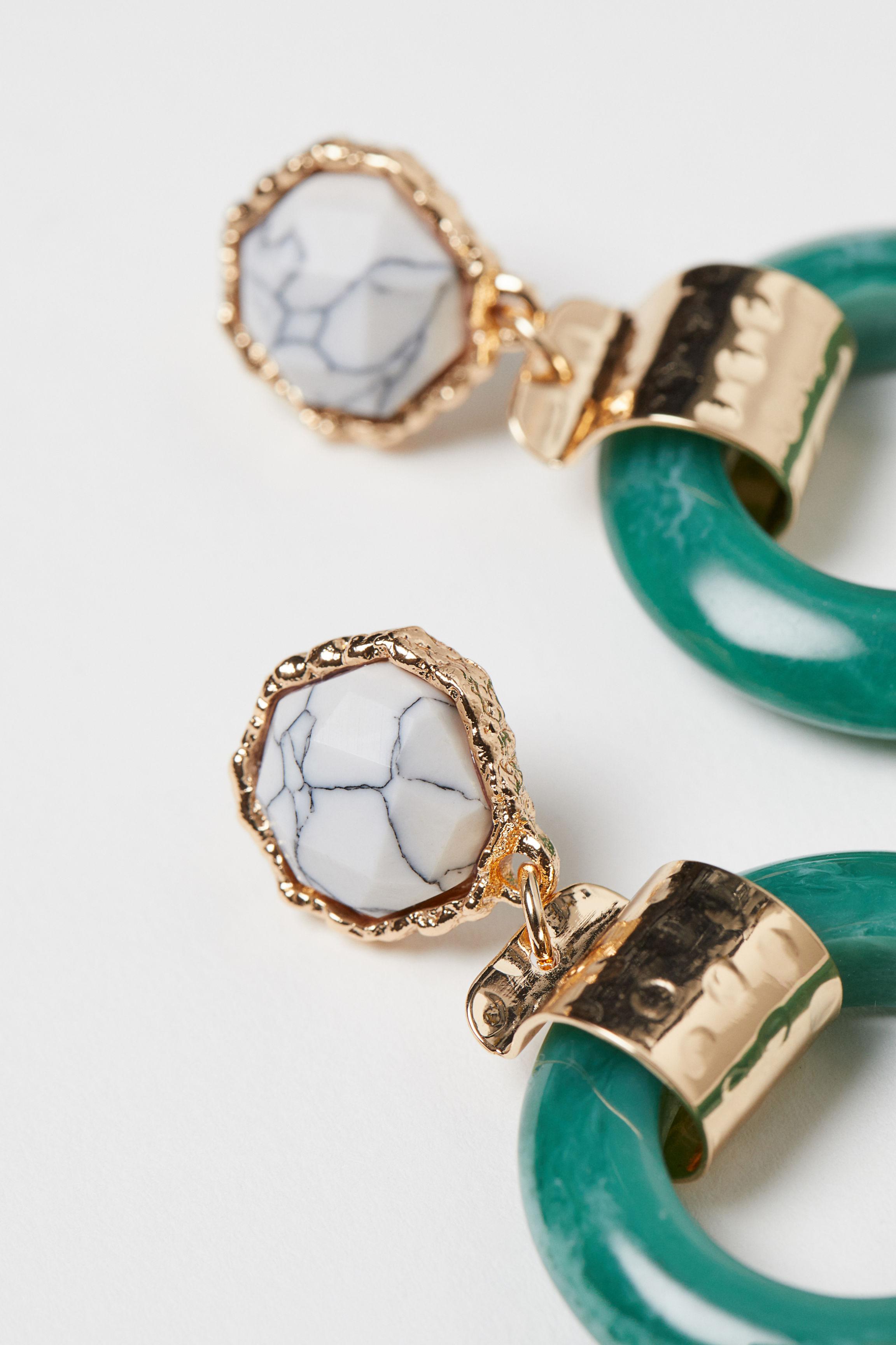 Lyst H&M Earrings in Green