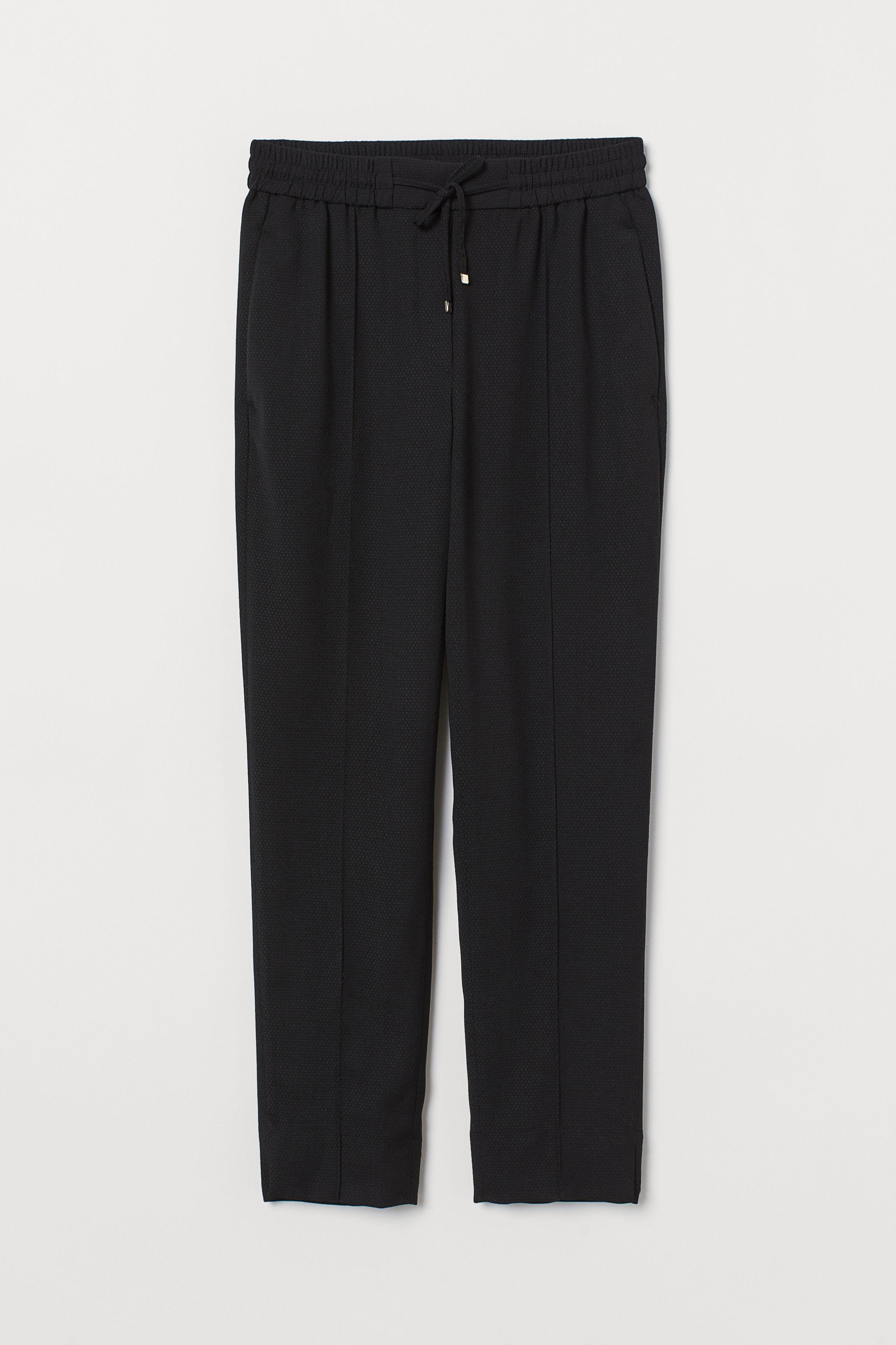 H&M Joggers With Creases in Black - Lyst