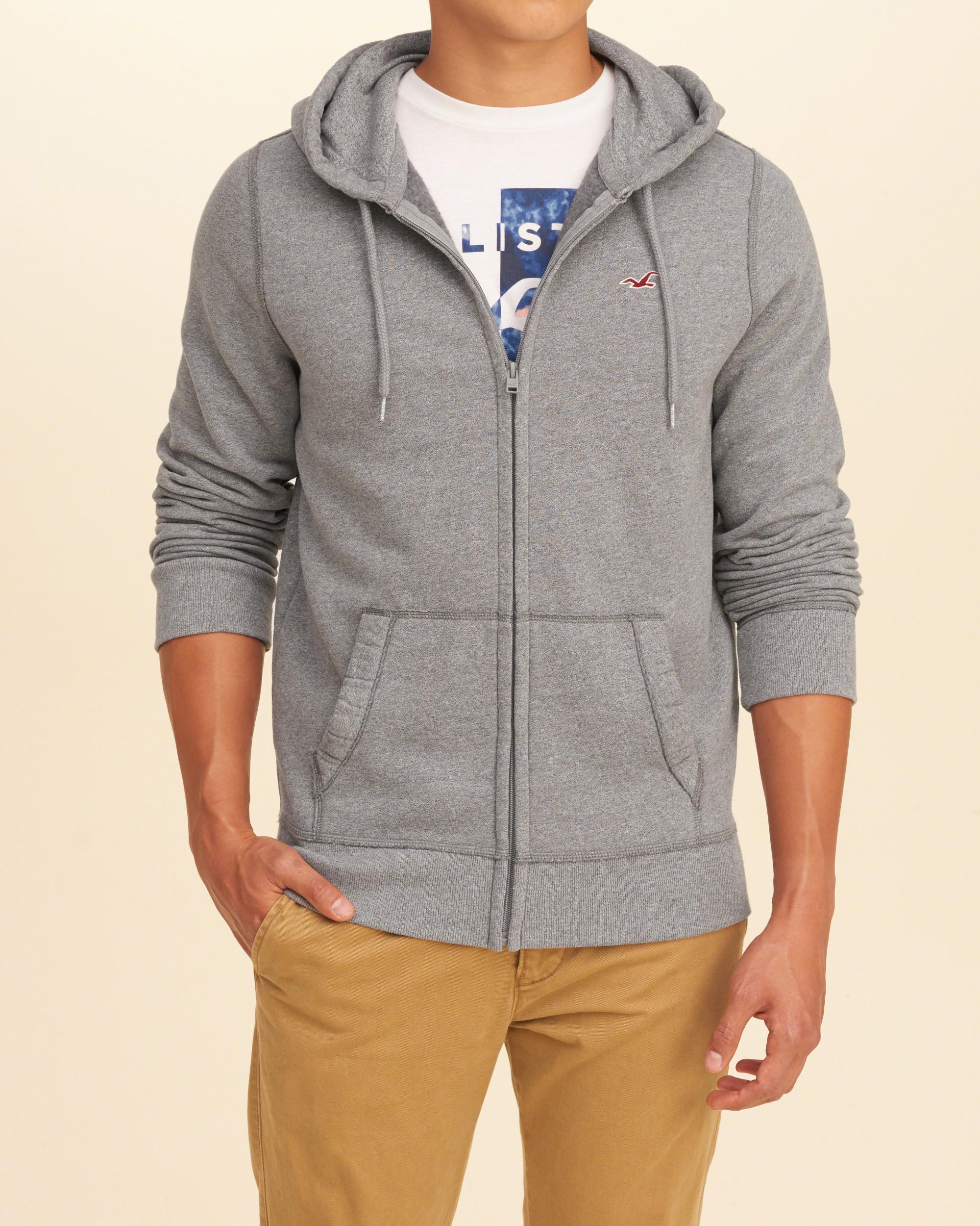 Lyst Hollister Icon Hoodie In Gray For Men