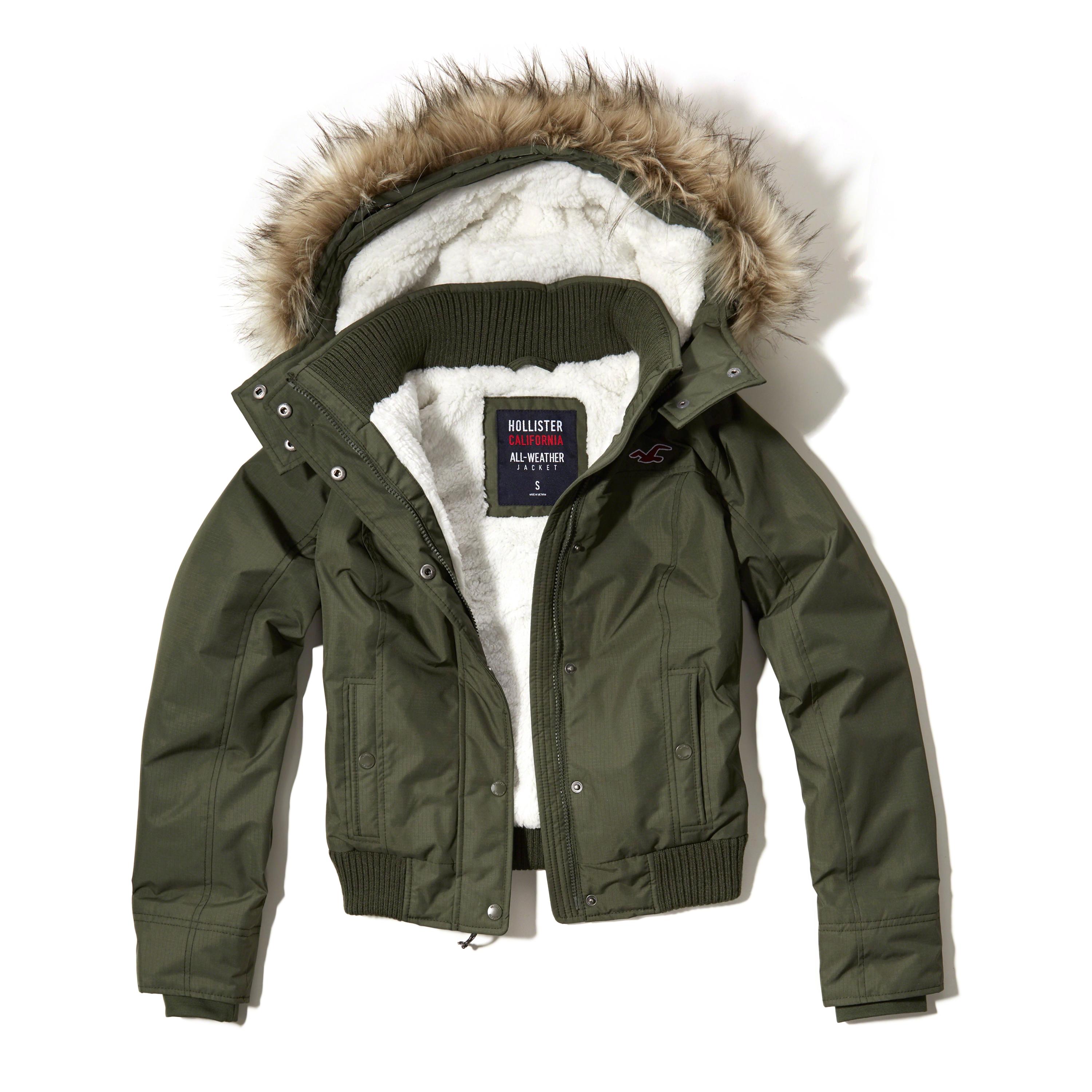 Lyst - Hollister All-weather Sherpa Lined Bomber Jacket