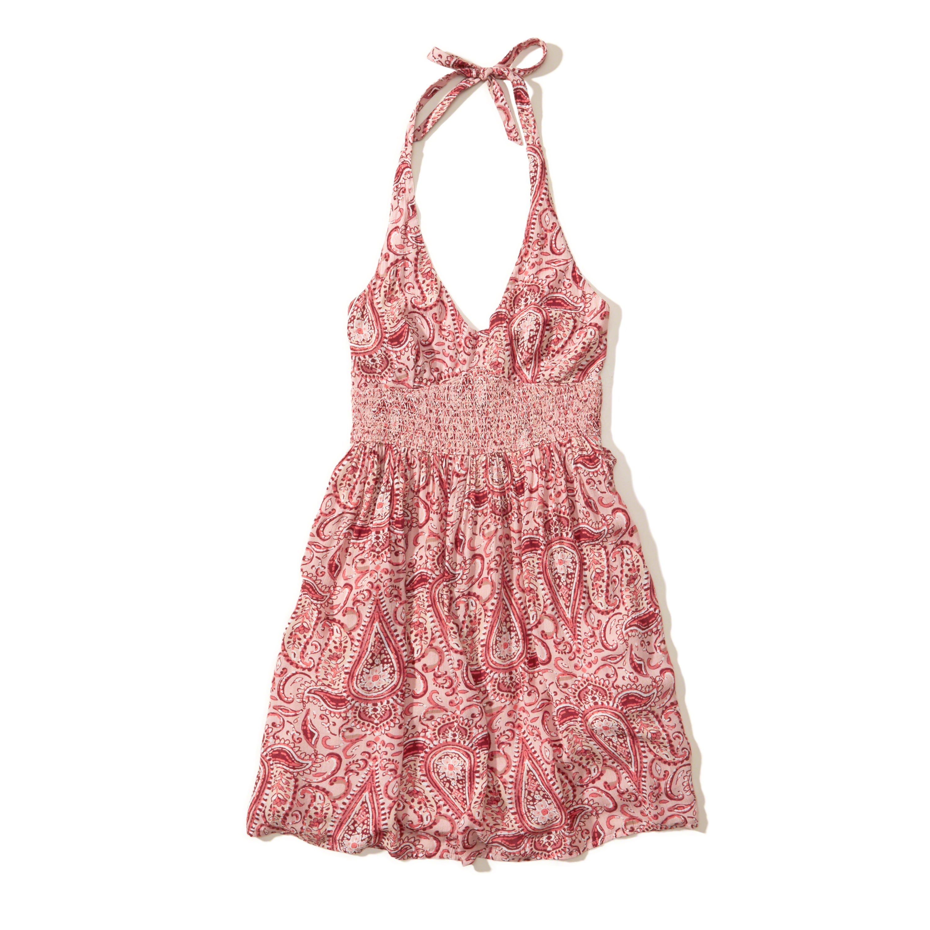 hollister printed halter babydoll dress in pink lyst hollister printed halter babydoll dress in pink lyst