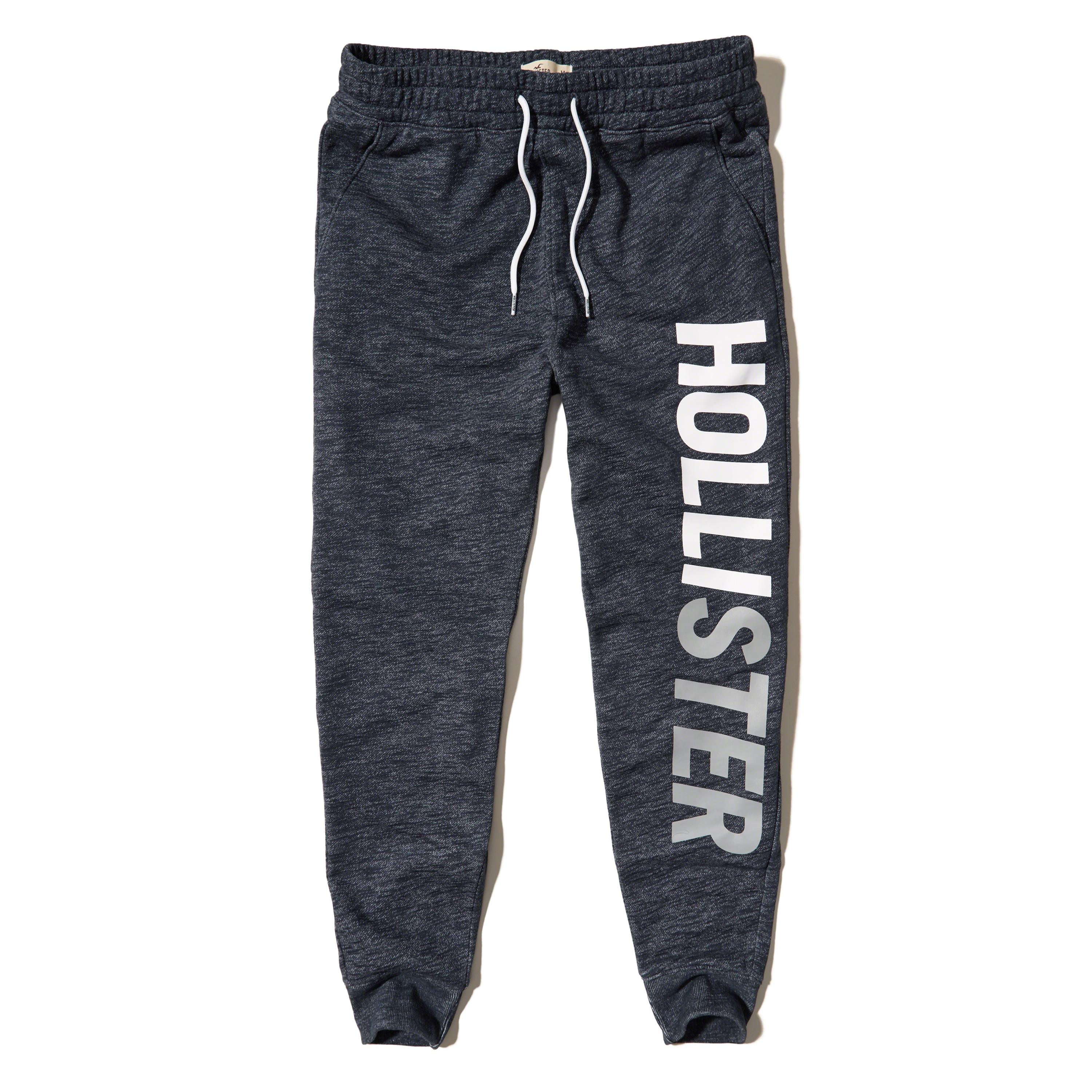 Hollister Logo Graphic Fleece Jogger Pants in Blue for Men | Lyst