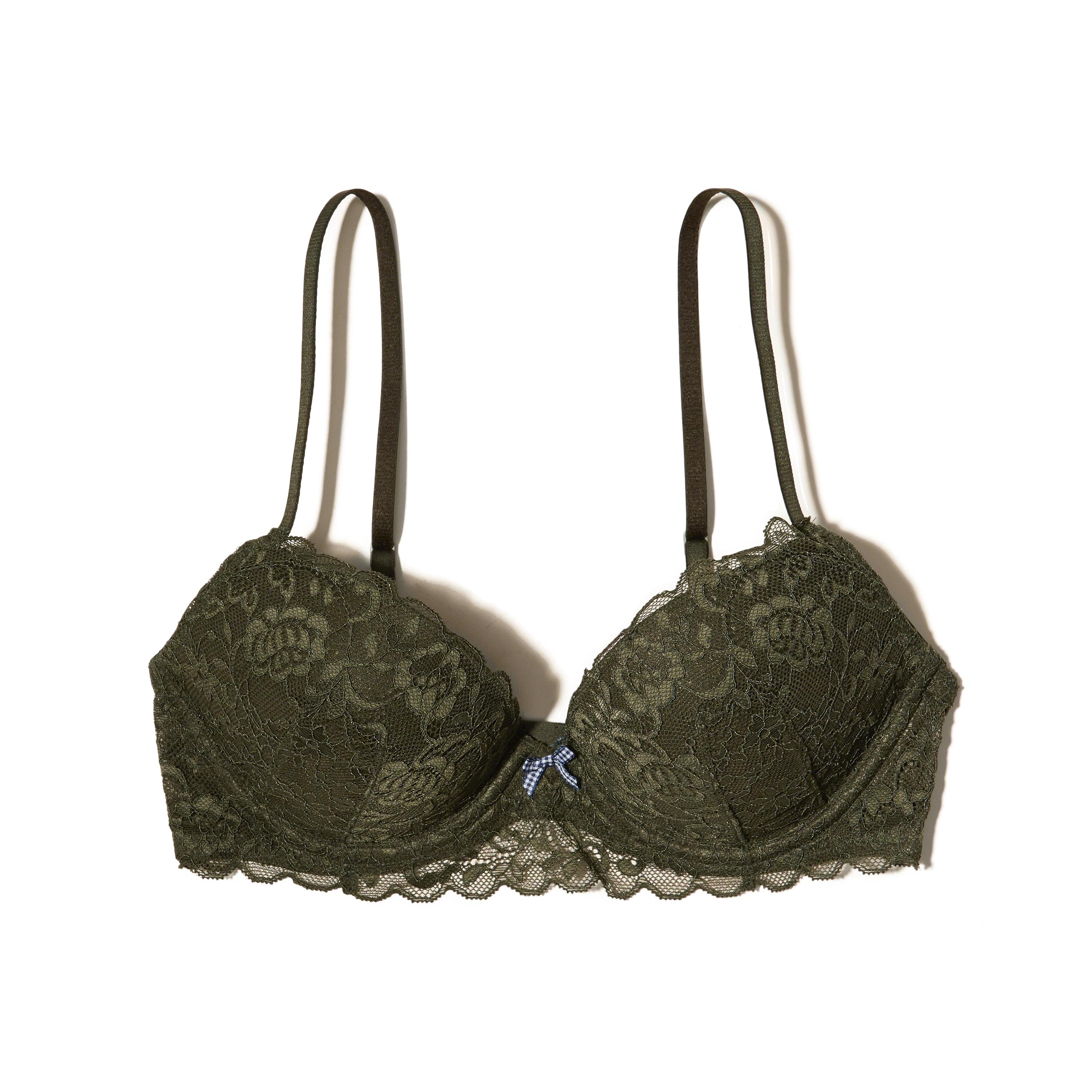 Lyst Hollister Push Up Plunge Lace Bra In Green 